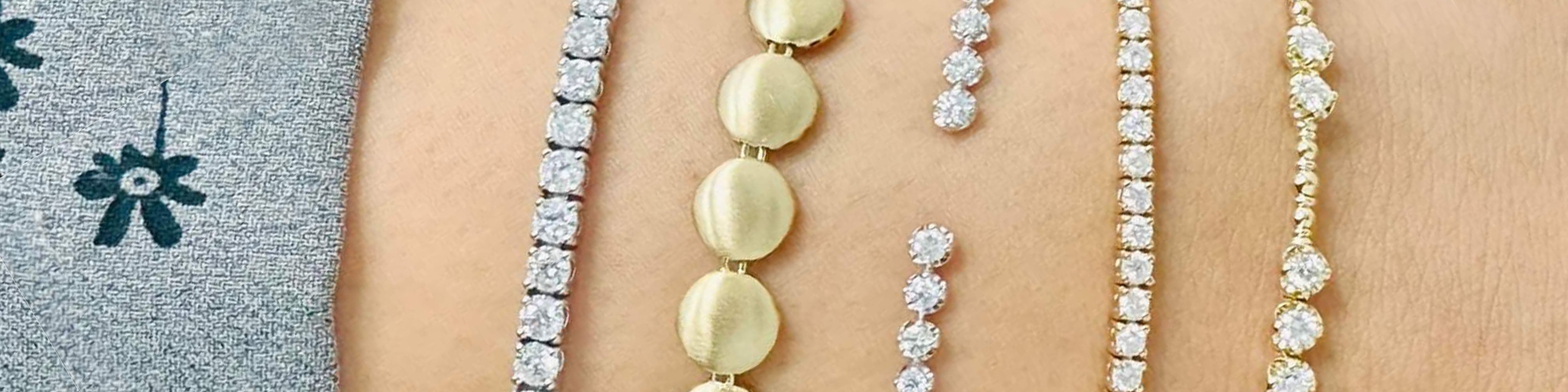 diamond and gold bangle bracelets