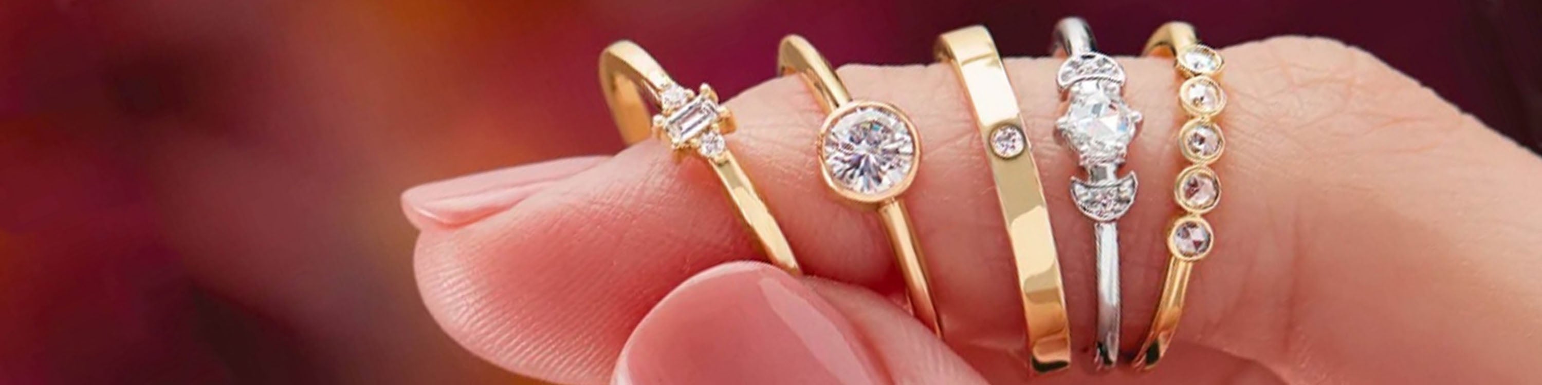 stack of diamond bands