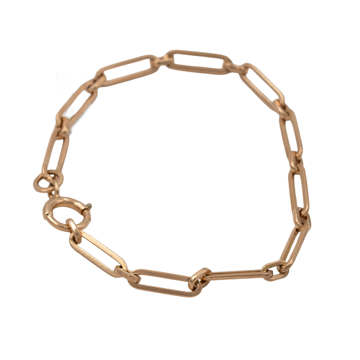 Yellow Gold Paperclip Link Bracelet