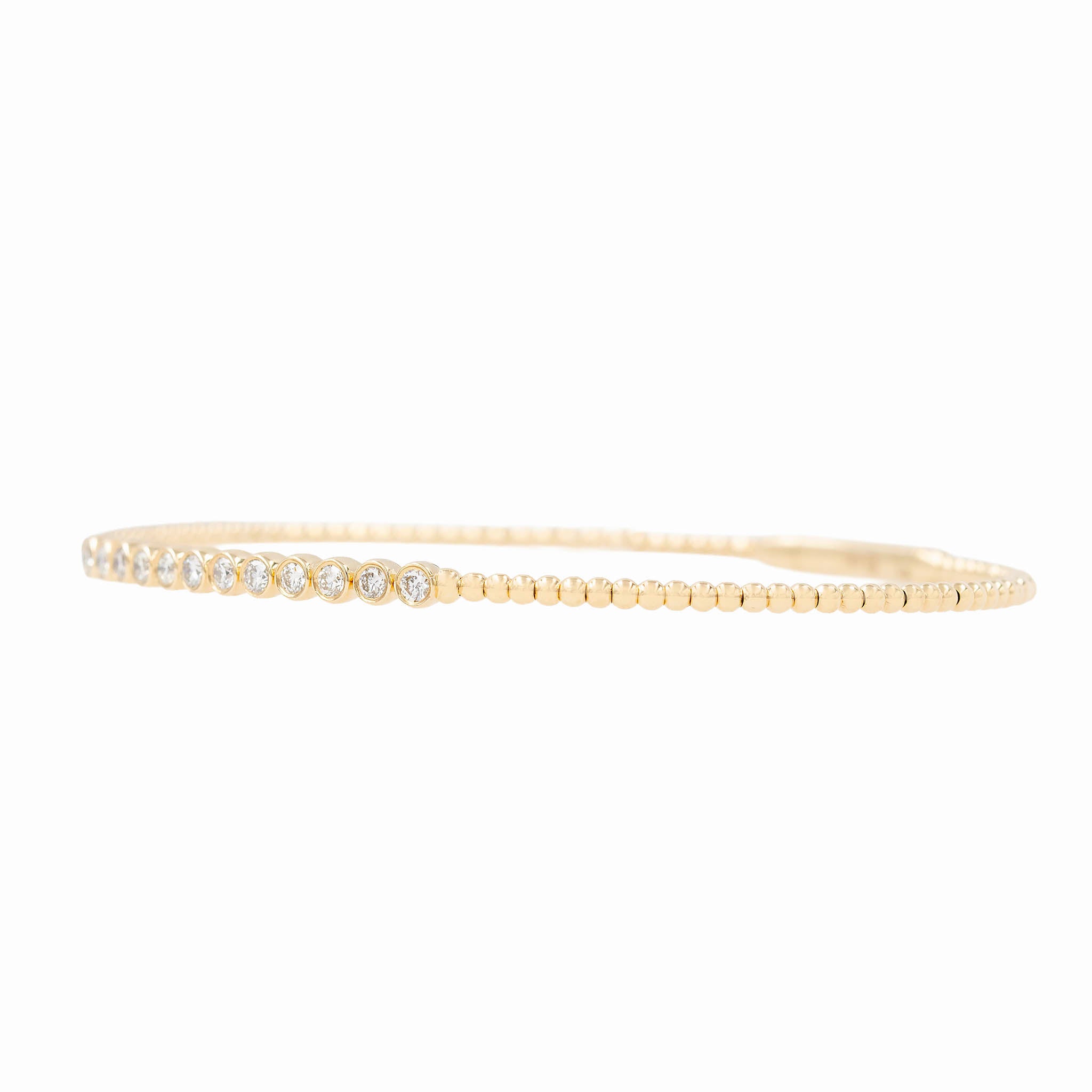 bezel set diamond front bangle bracelet