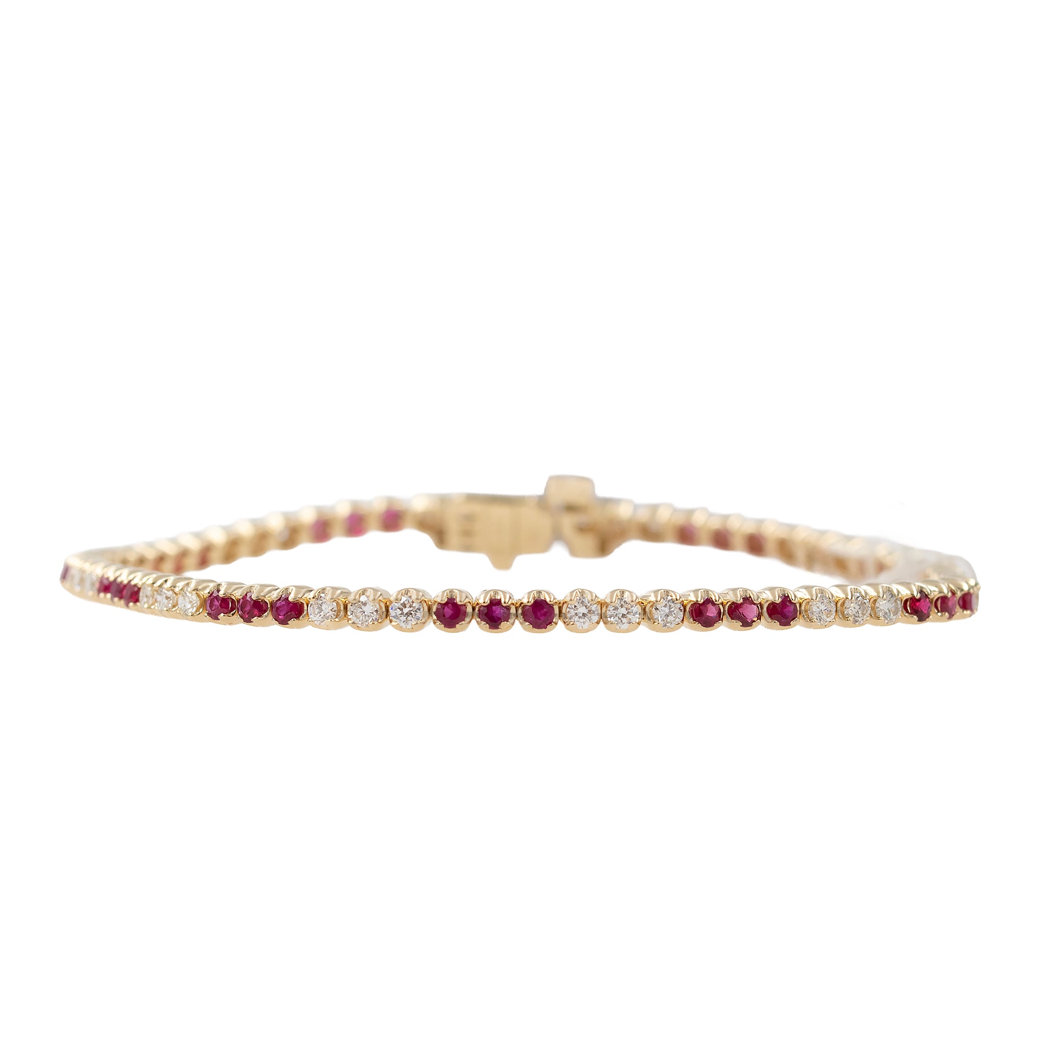 Ruby And Diamond Line Bracelet