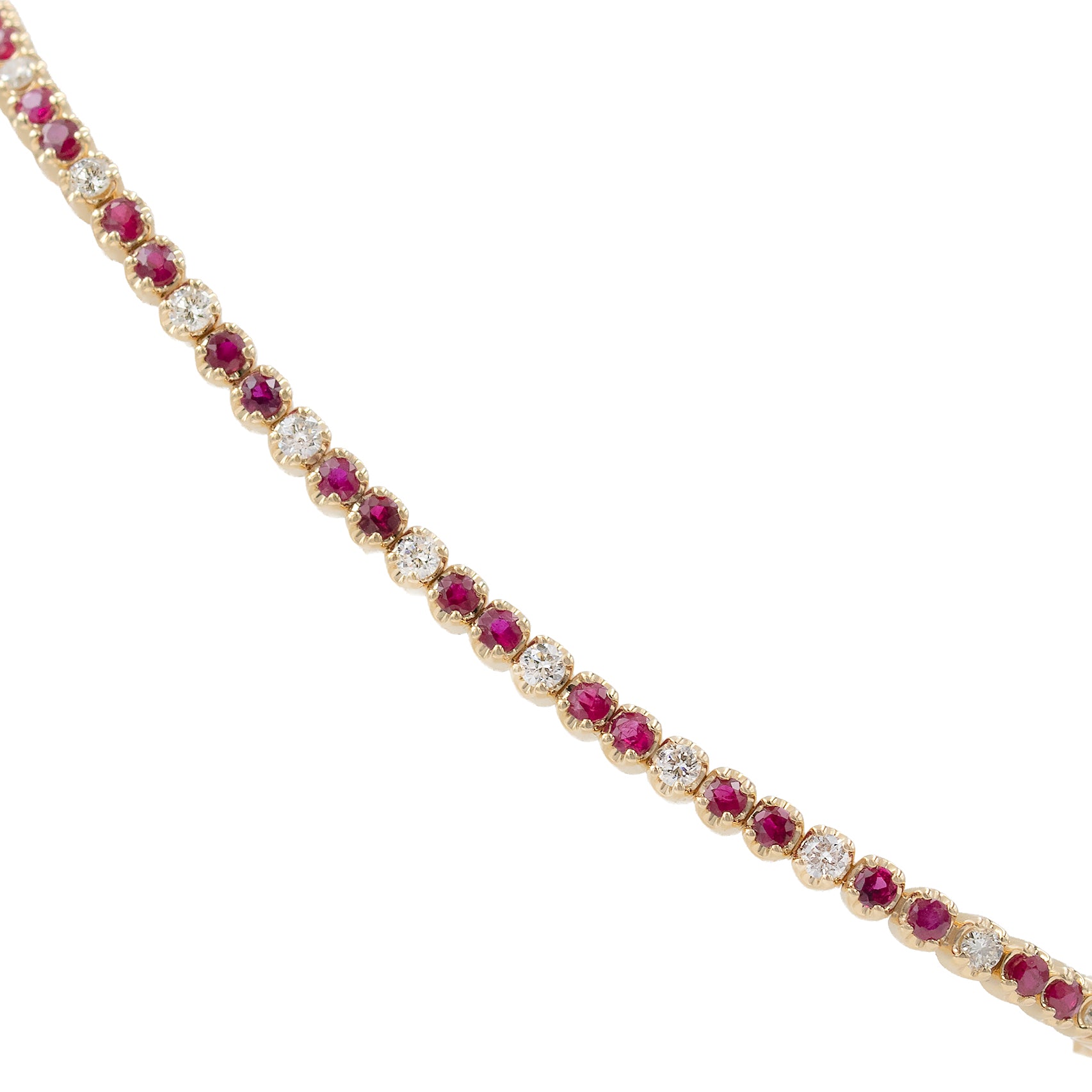 Ruby And Diamond Line Bracelet