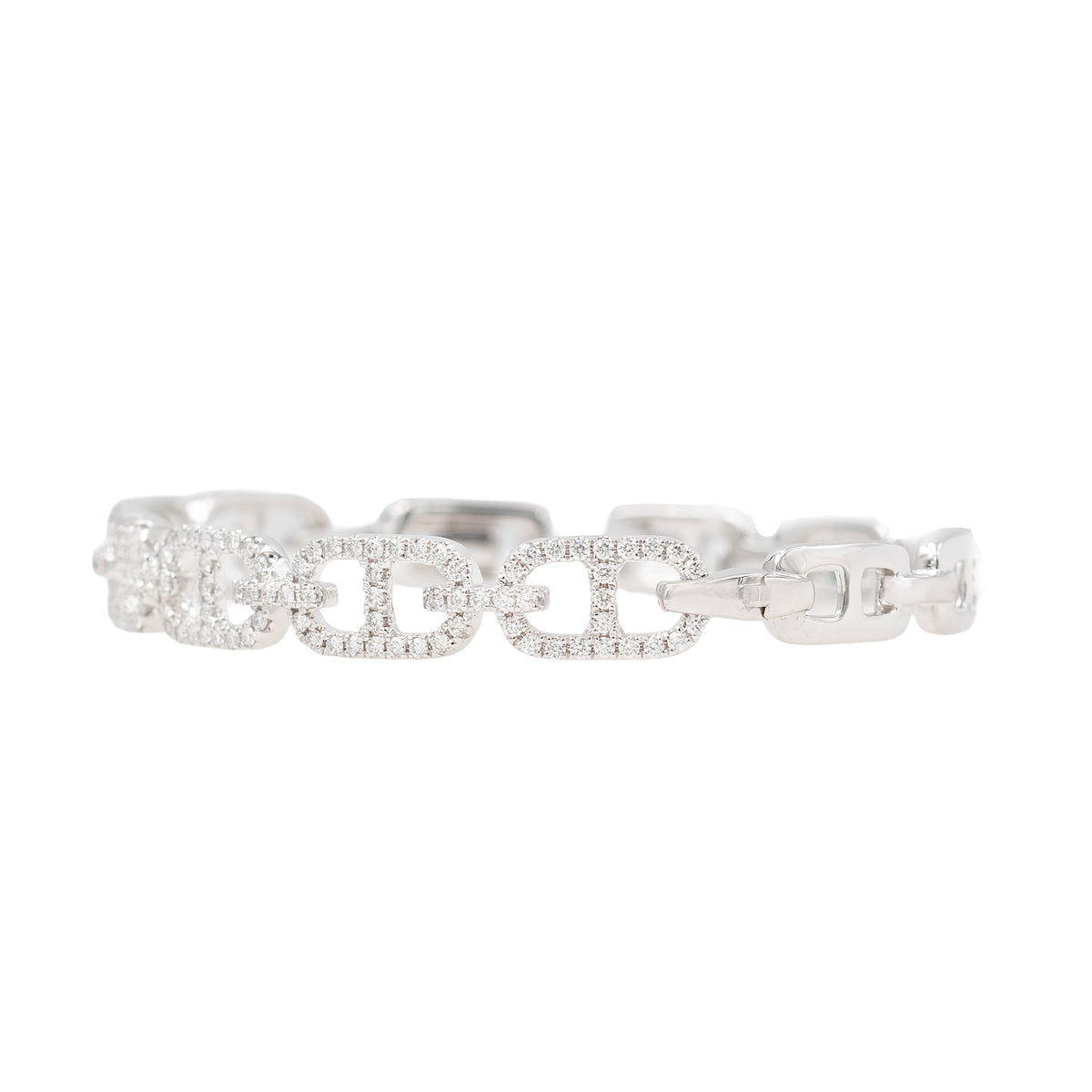 Diamond Mariner Link Bangle Bracelet