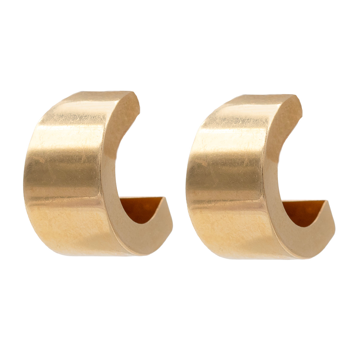 Wide Tapered J Hoop Earrings