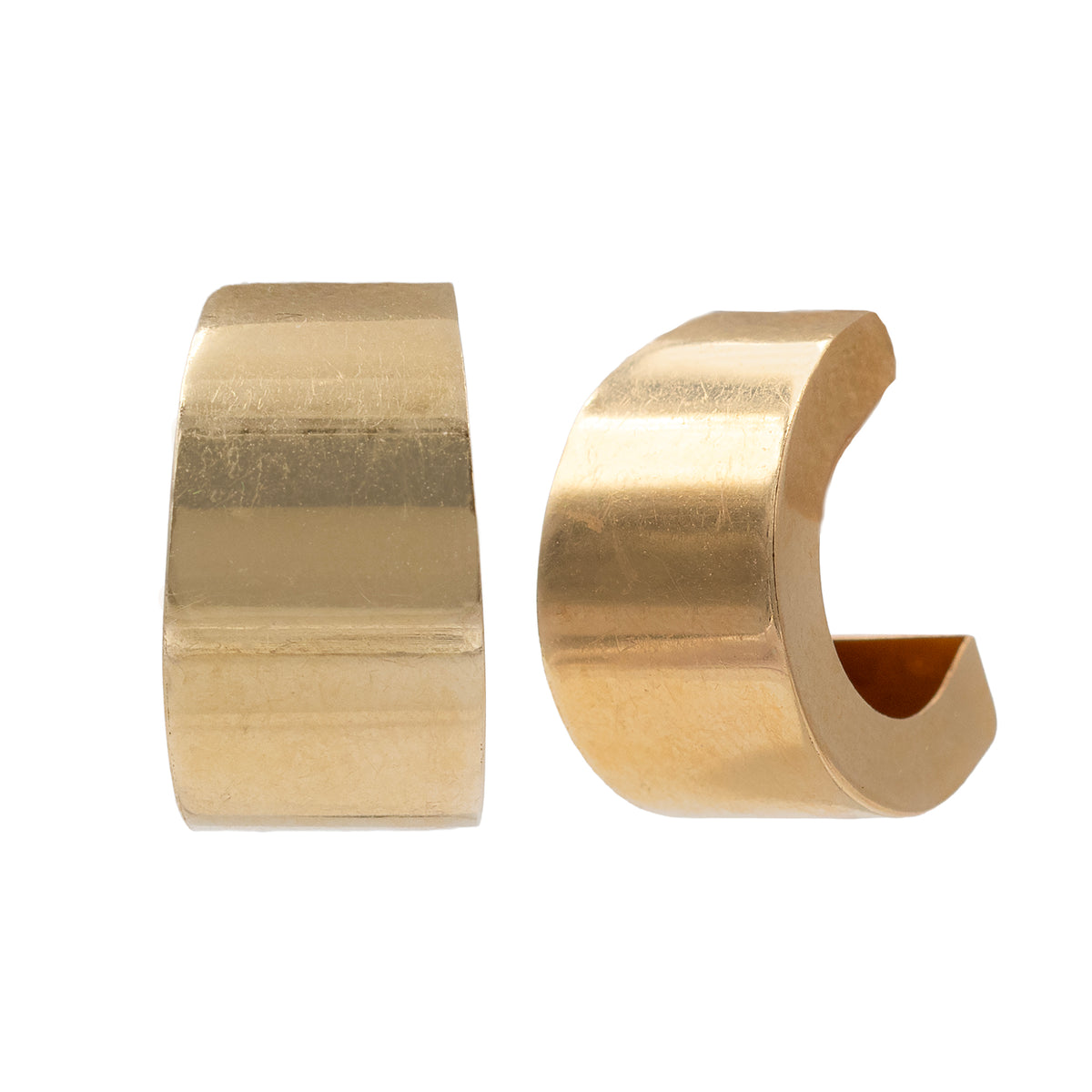 Wide Tapered J Hoop Earrings