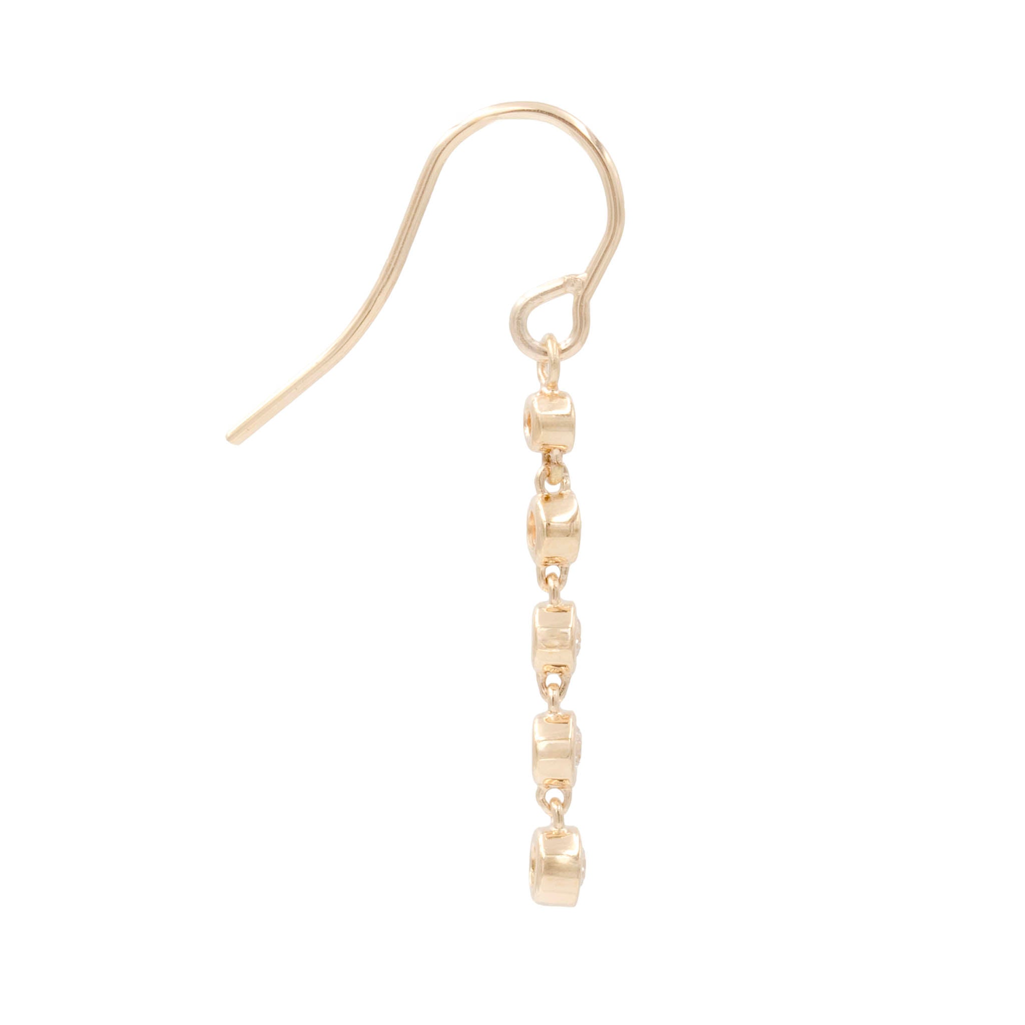 Bezel Set Diamond Drop Earrings