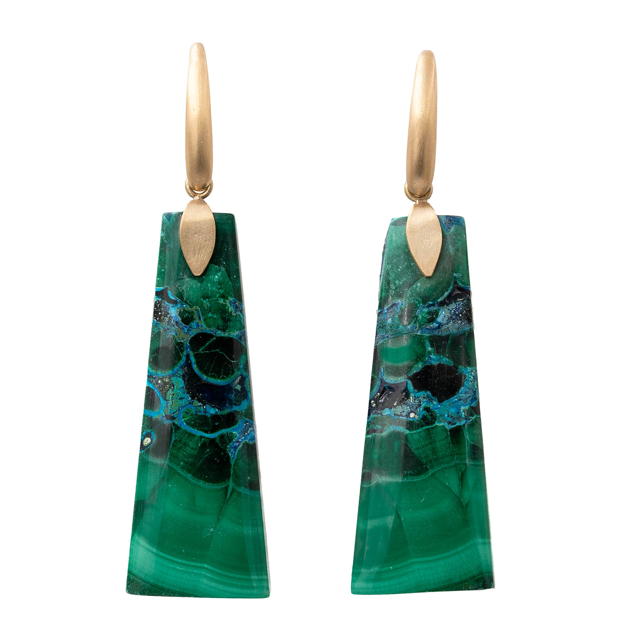 Malachite Chrysocolla Drop Earrings