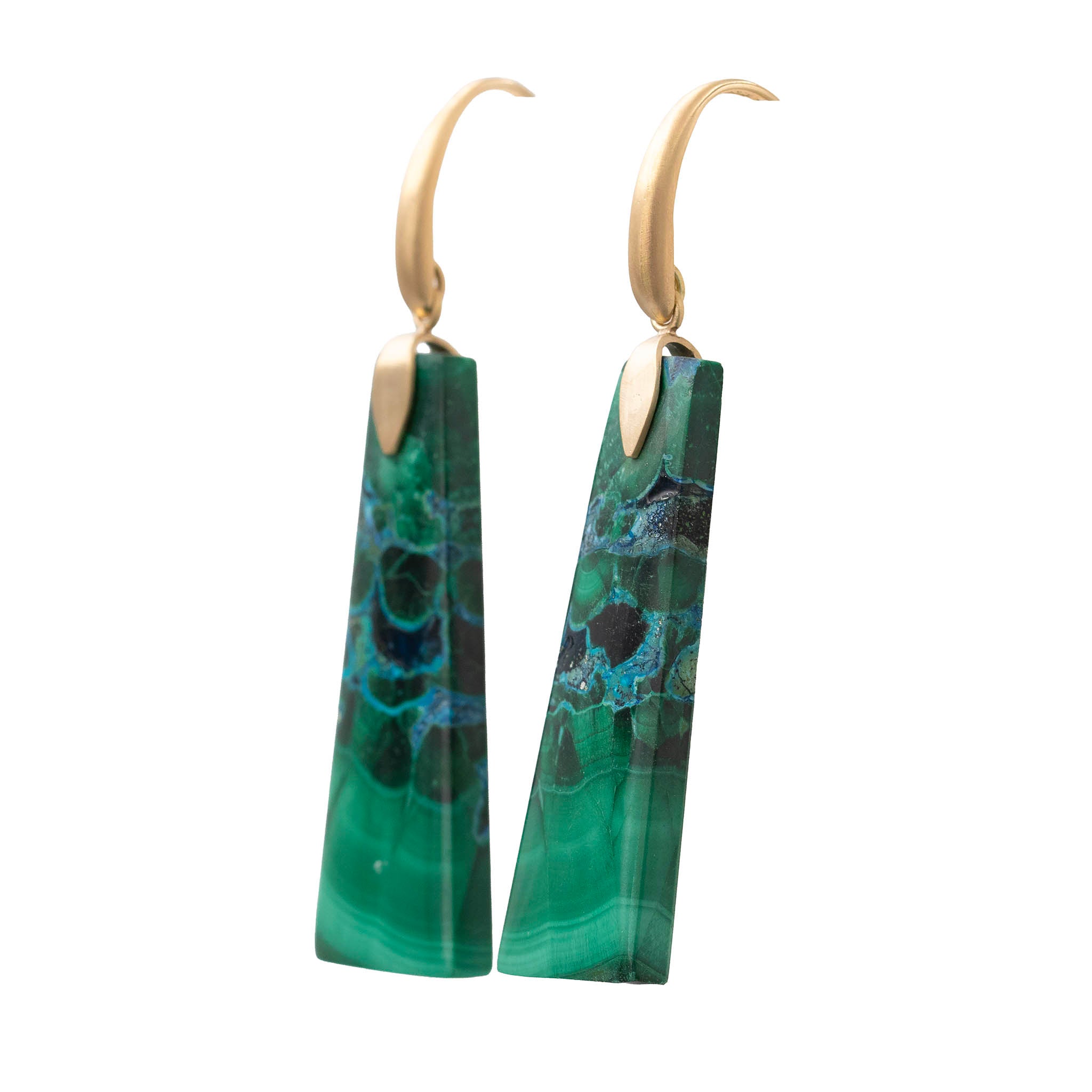 Malachite Chrysocolla Drop Earrings