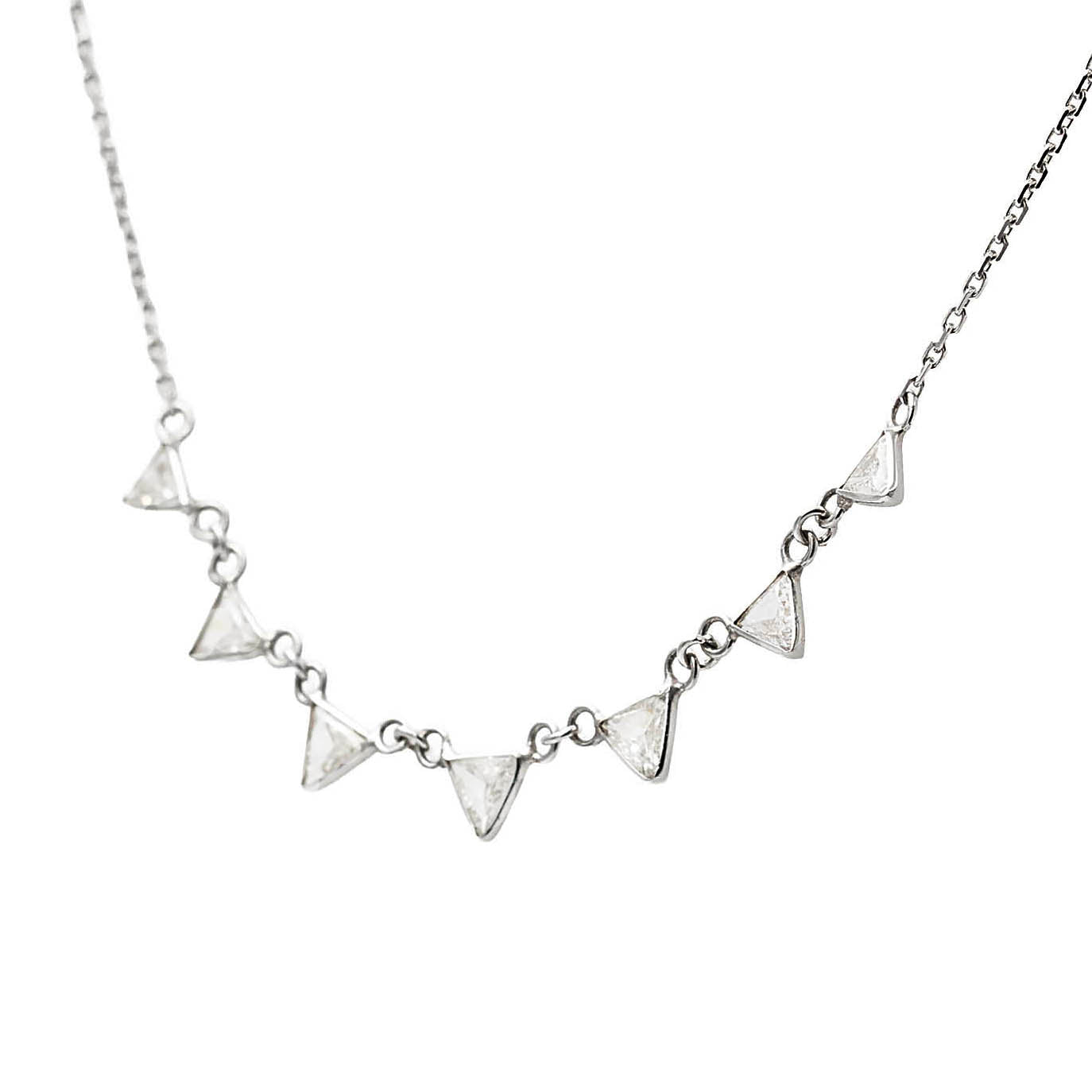 Trillion Cut Diamond Drop Necklace