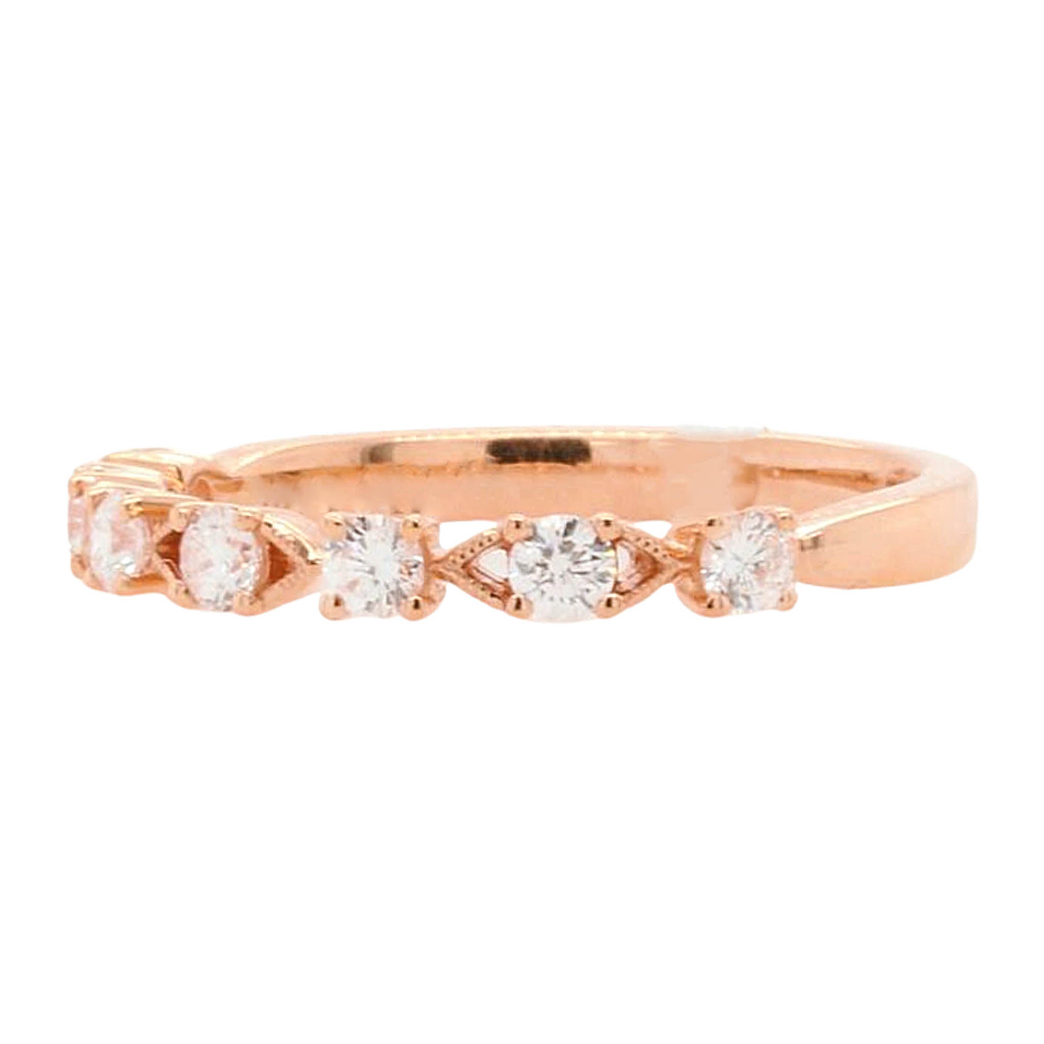 Rose Gold Diamond Geometric Band