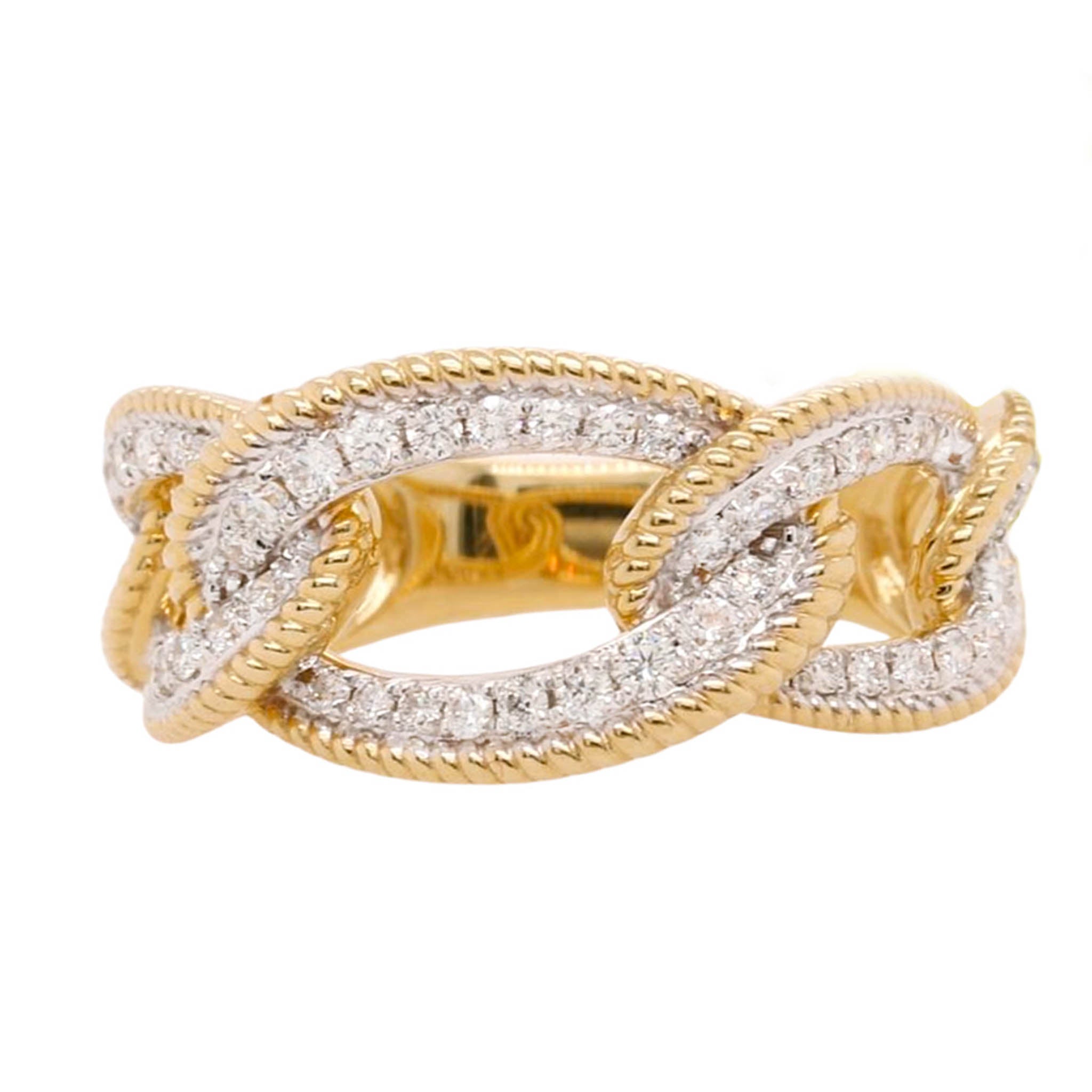 Pave Diamond Curb Link Ring