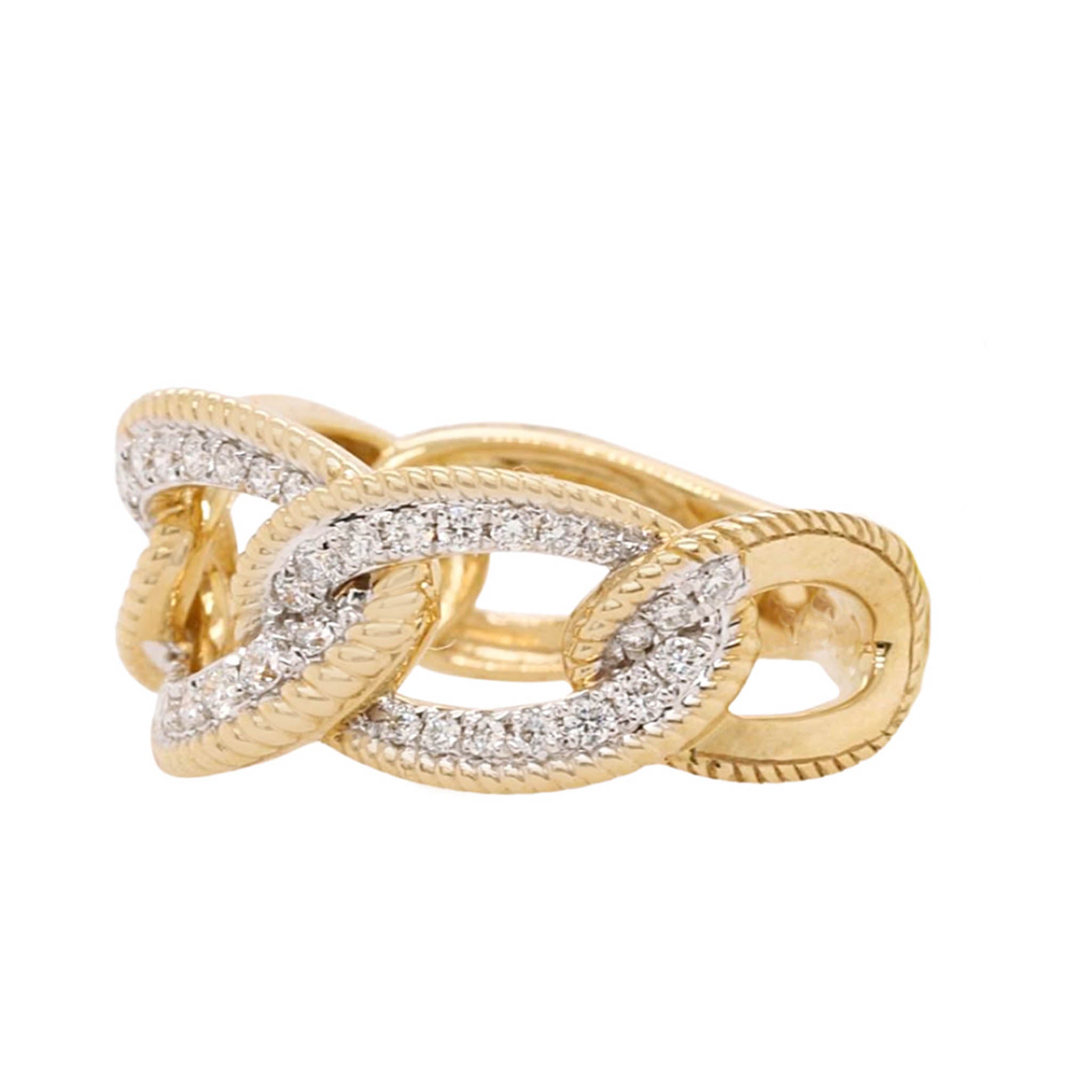 Pave Diamond Curb Link Ring