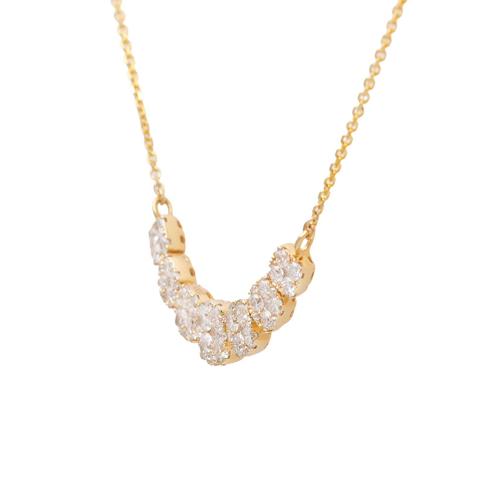 Graduating Diamond Squares Necklace