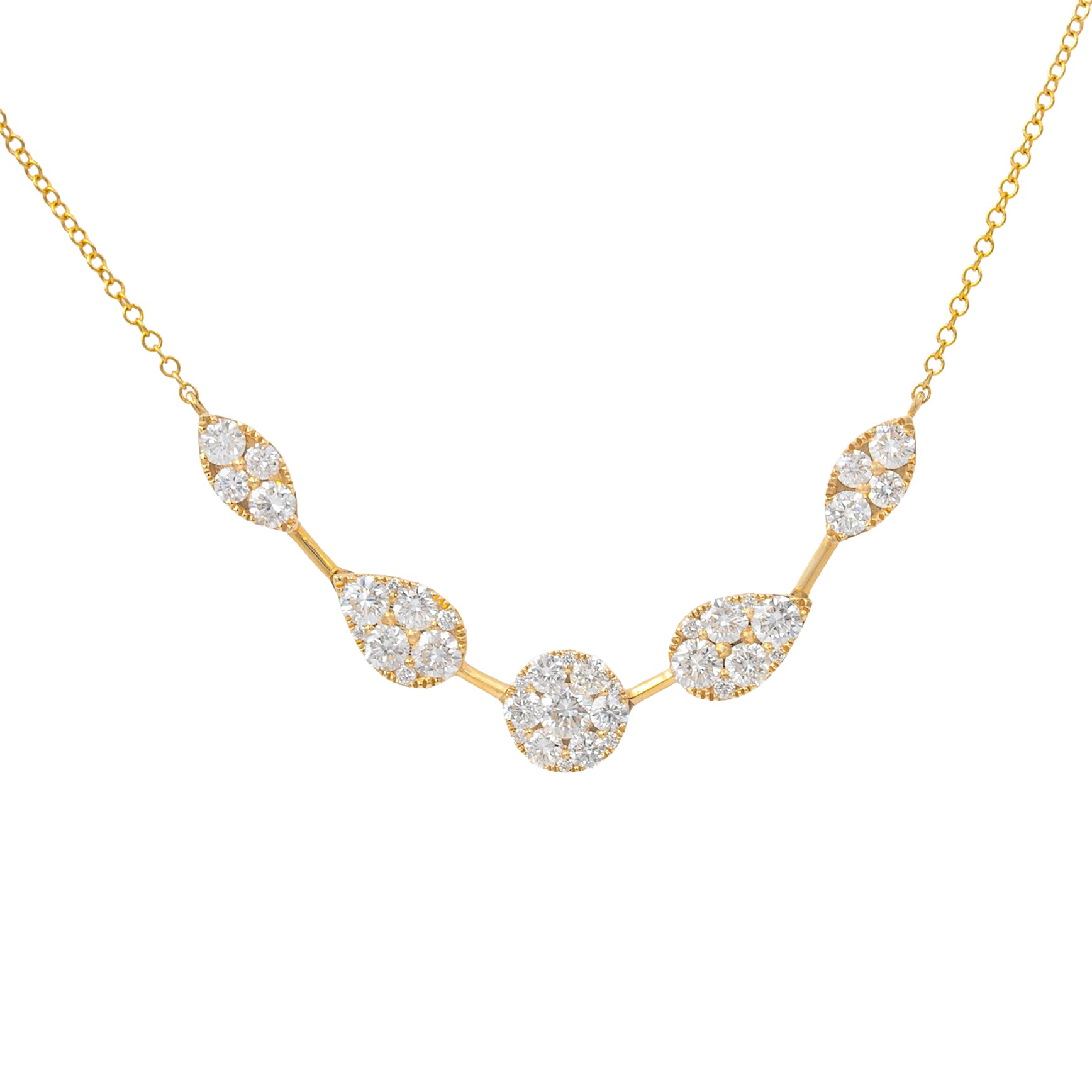Multishape Diamond Stations Necklace