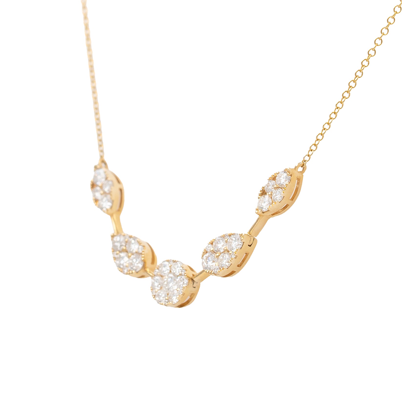 Multishape Diamond Stations Necklace