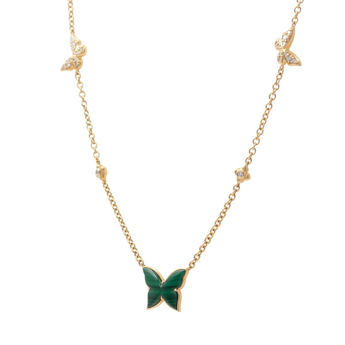 Malachite Butterfly Pendant Necklace