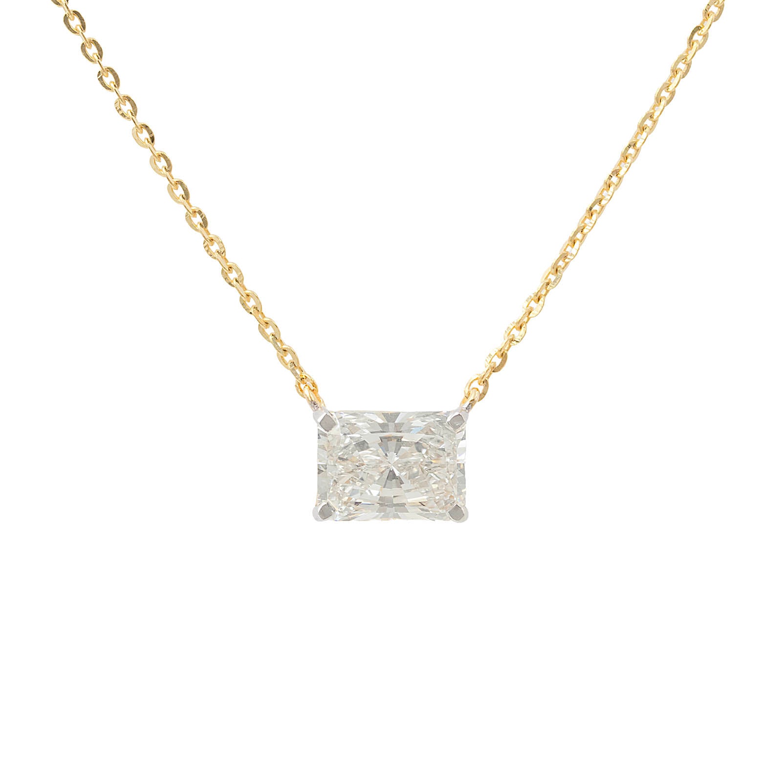 Emerald Cut Lab Grown Diamond Pendant Necklace