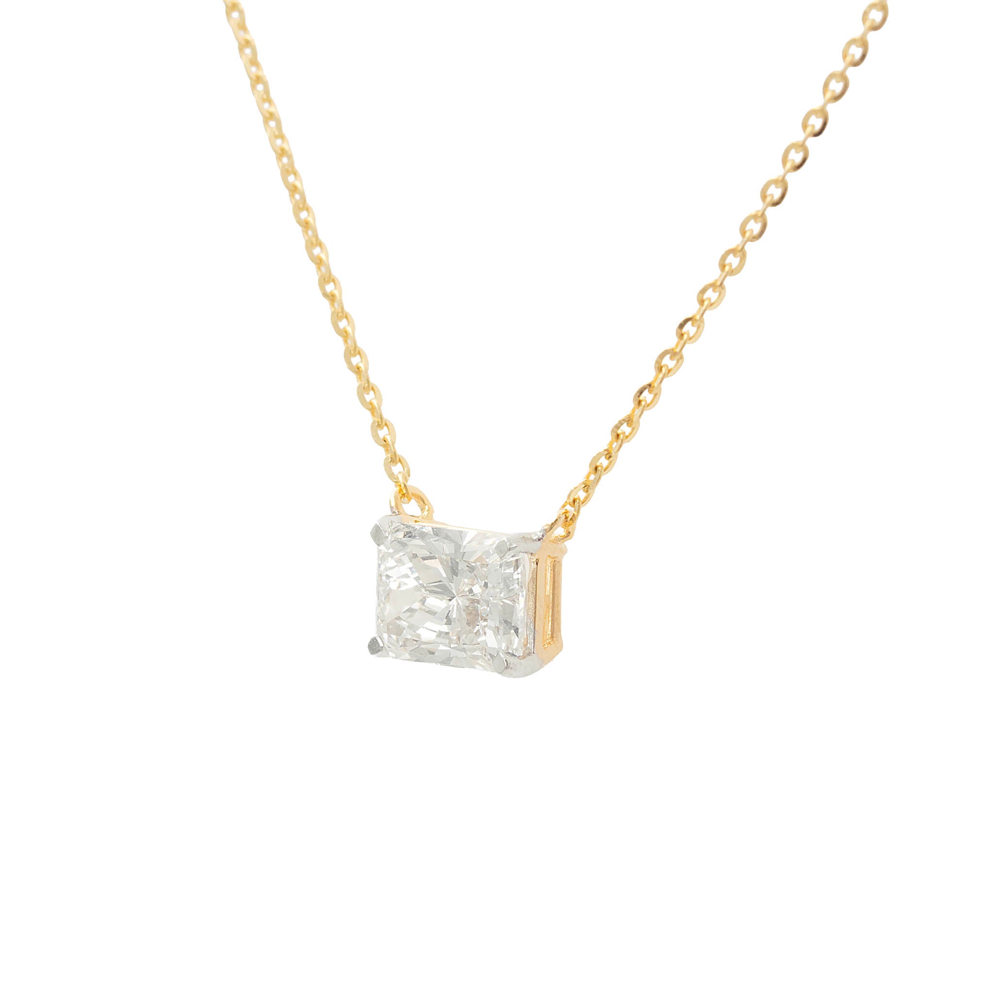 Emerald Cut Lab Grown Diamond Pendant Necklace
