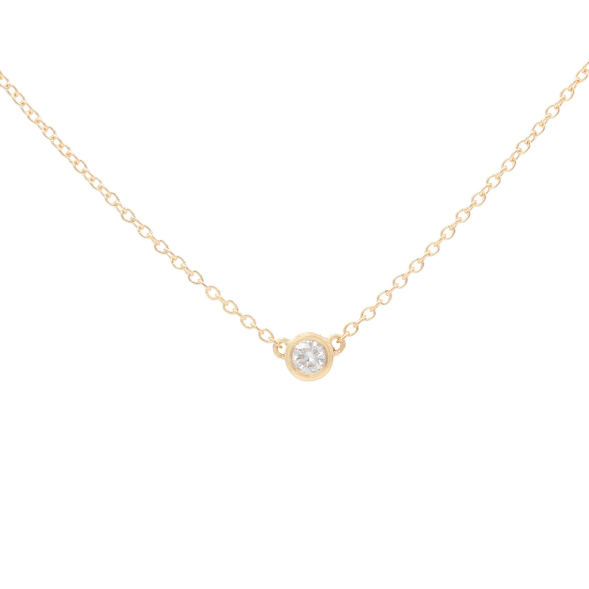 Bezel Set Round Diamond Pendant Necklace