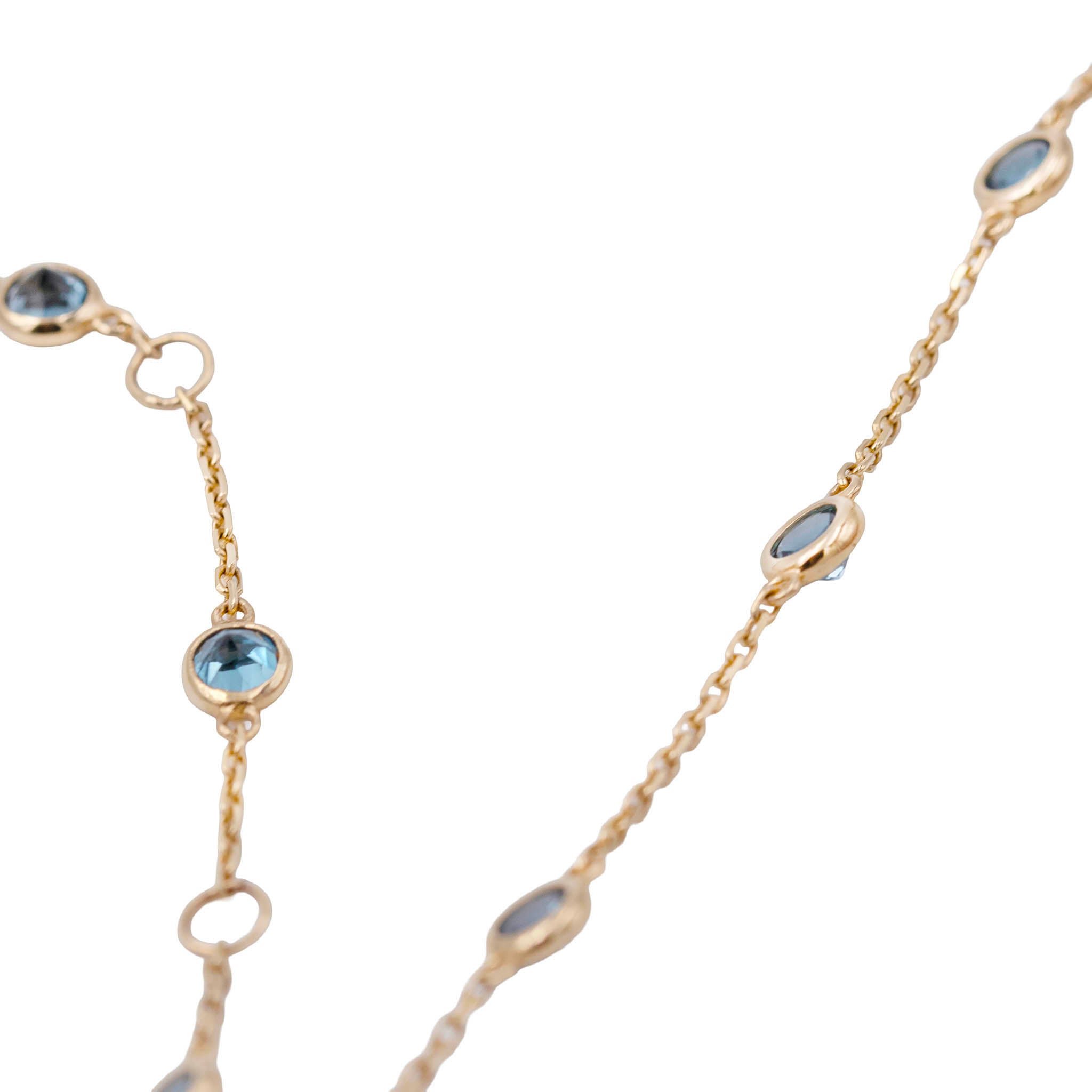 Bezel Set London Blue Topaz Station Necklace