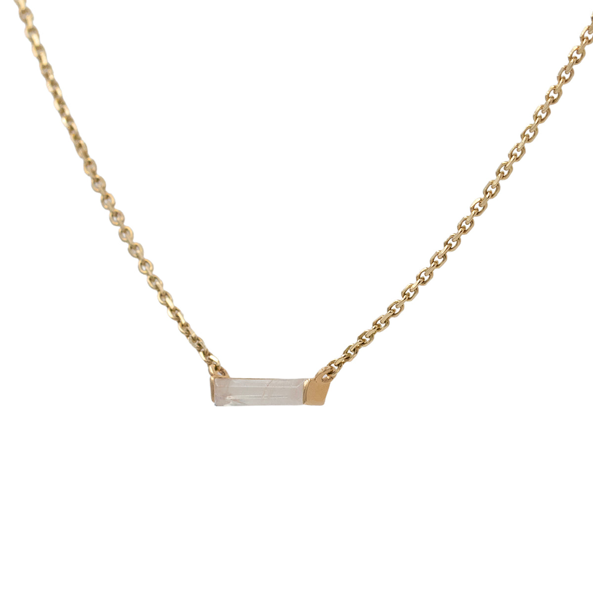 Moonstone Baguette Pendant Necklace