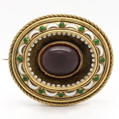 Antique Victorian Garnet Brooch