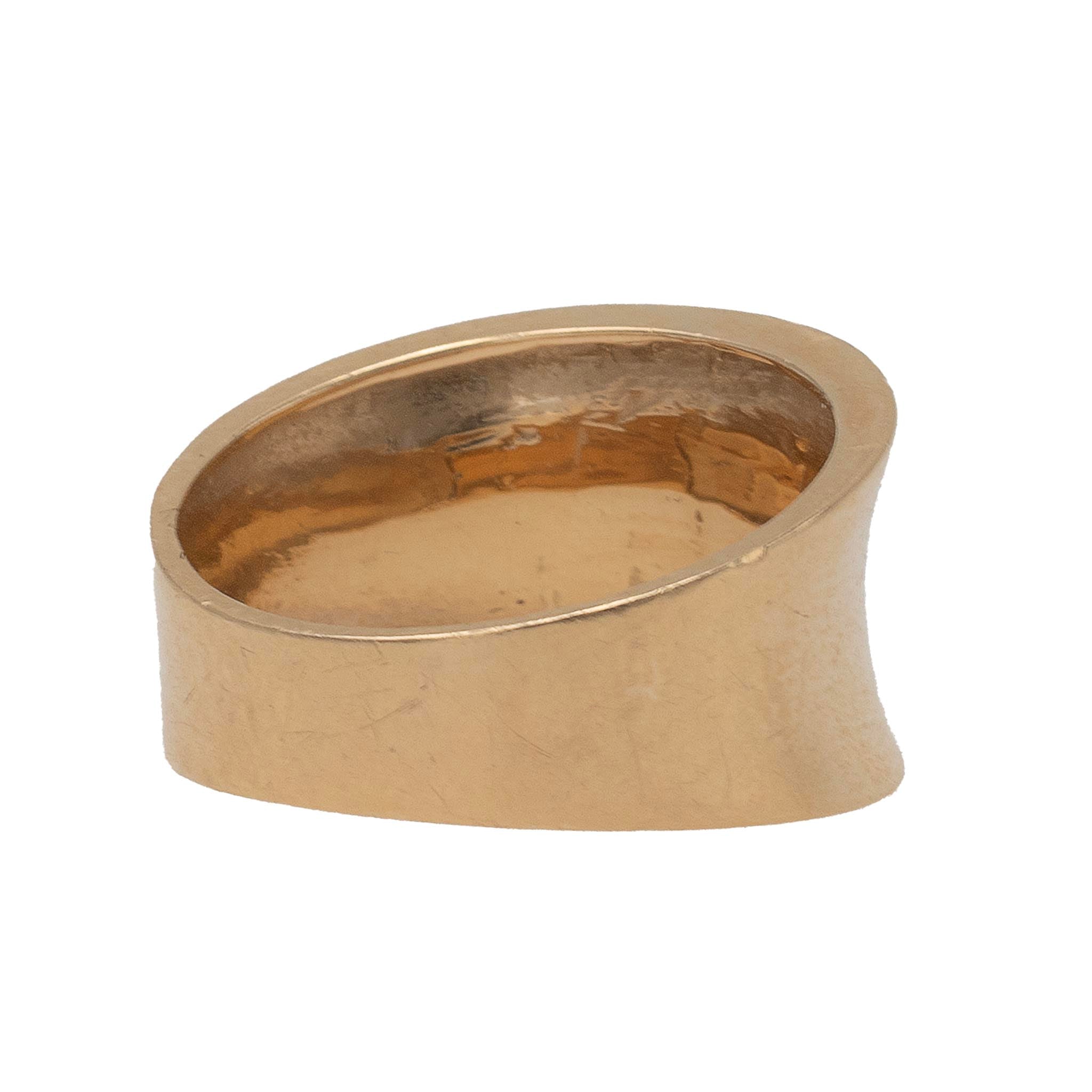 Concave Yellow Gold Band Ring