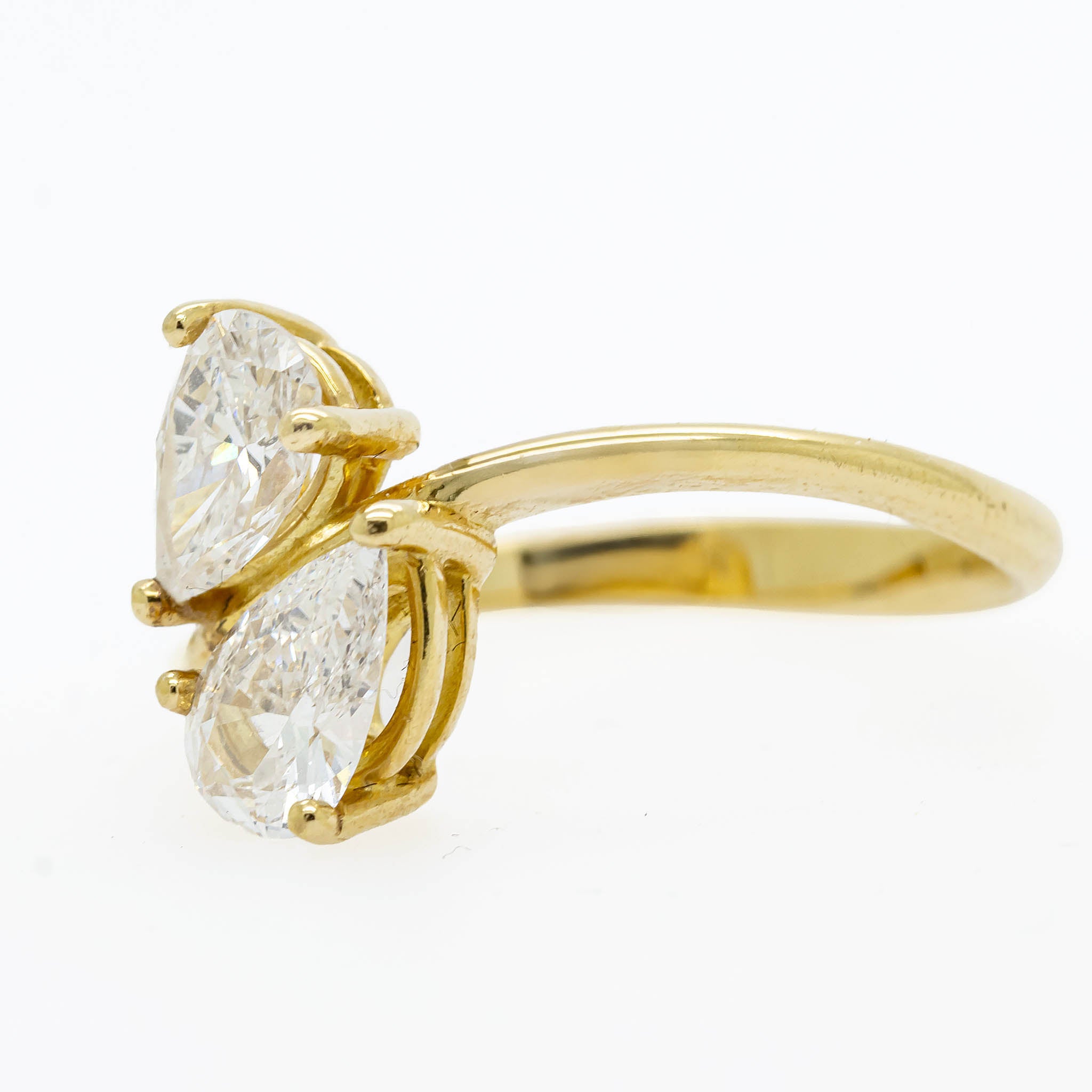 Toi Et Moi Pear Shaped Diamond Ring