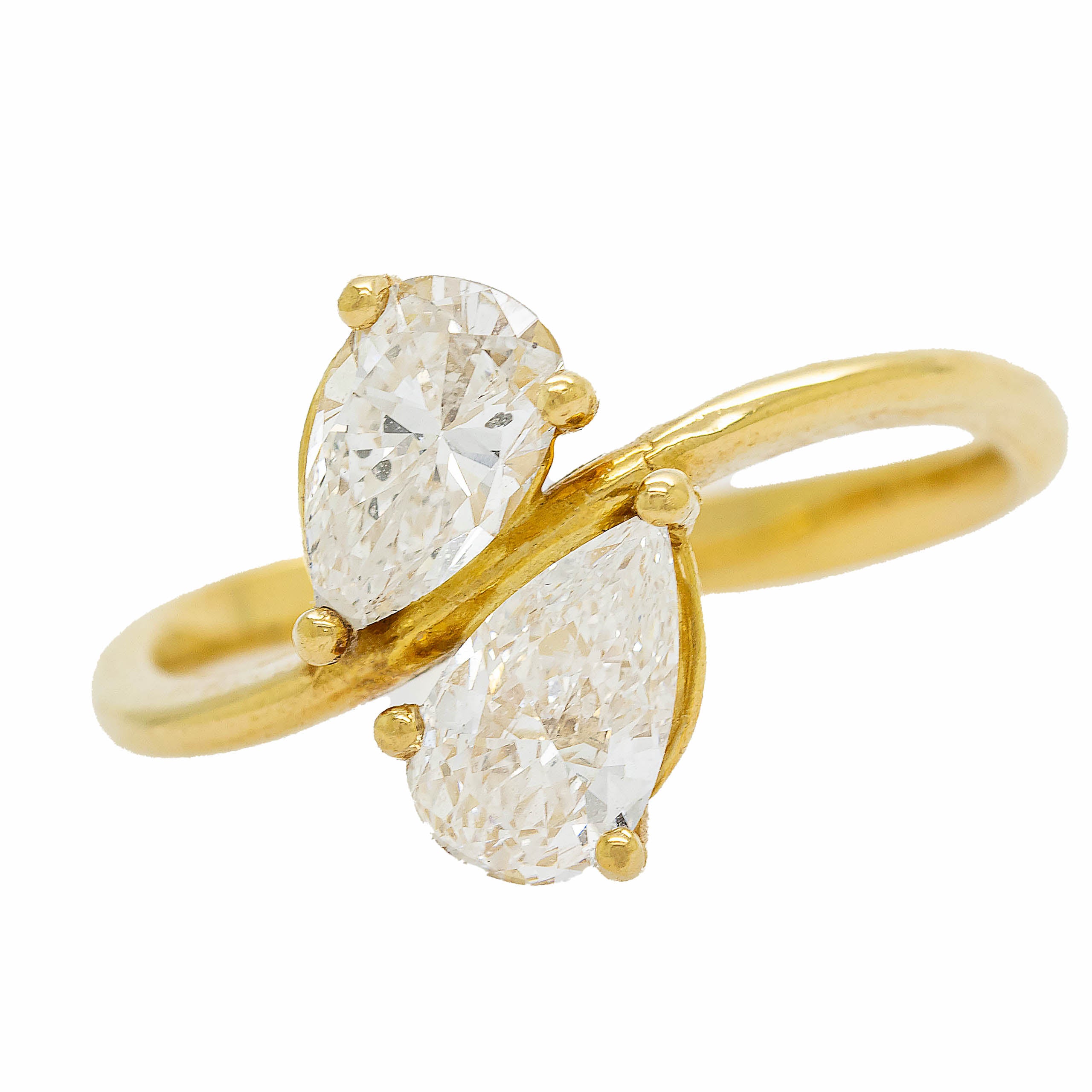 Toi Et Moi Pear Shaped Diamond Ring