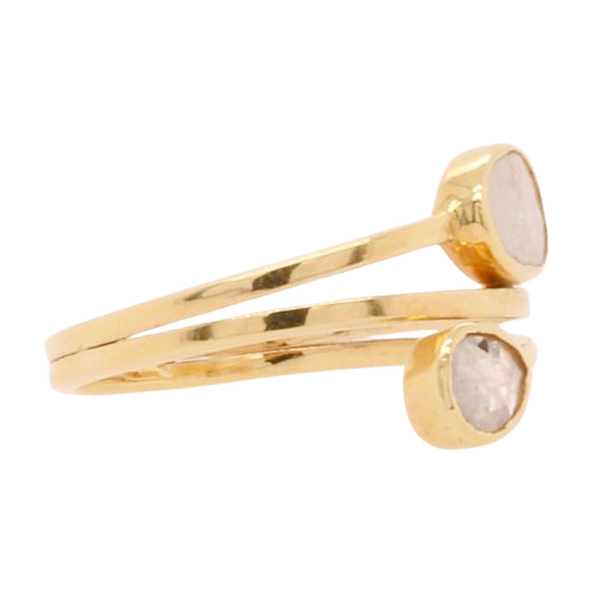 Diamond Slice Bypass Ring