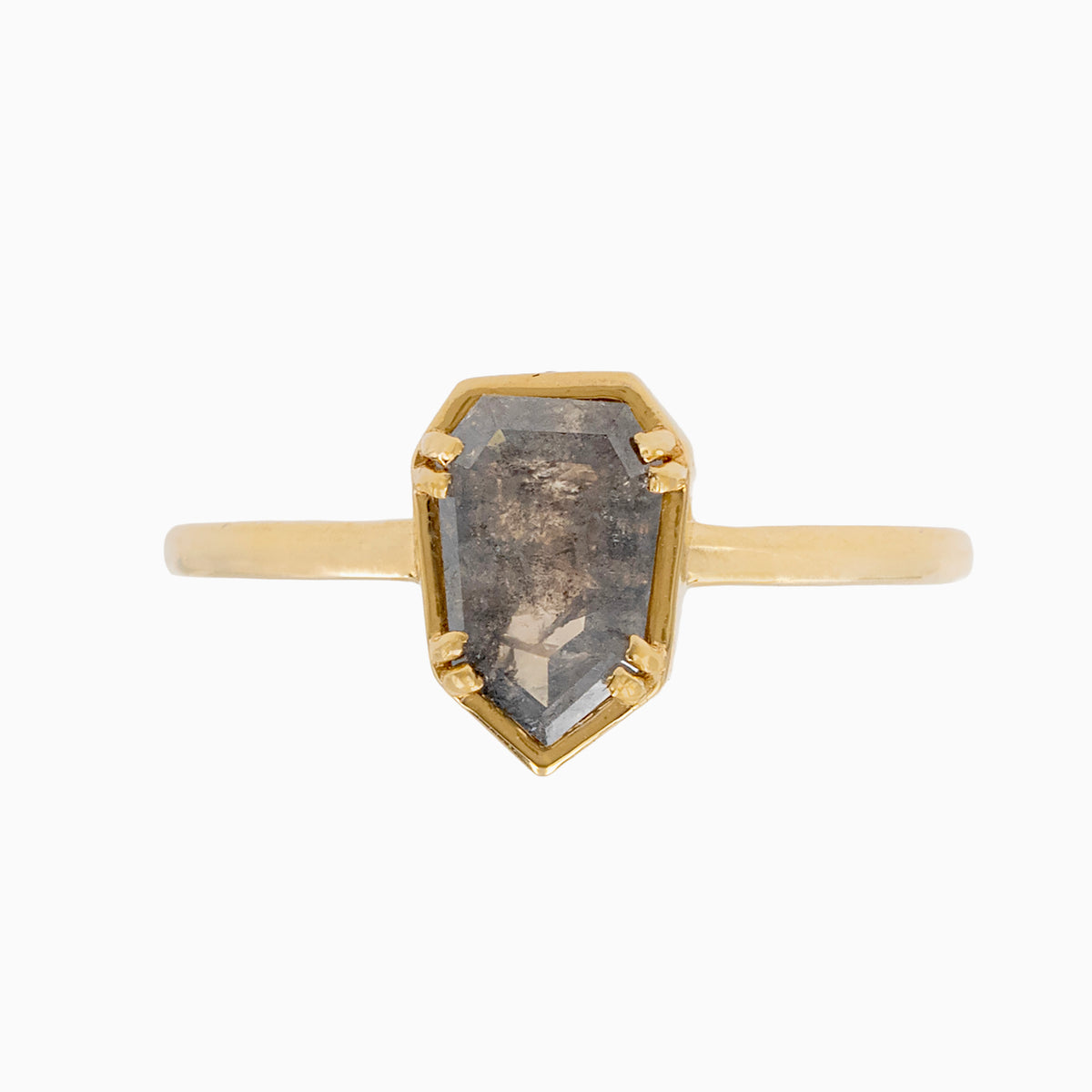 Shield Shape Raw Diamond Ring