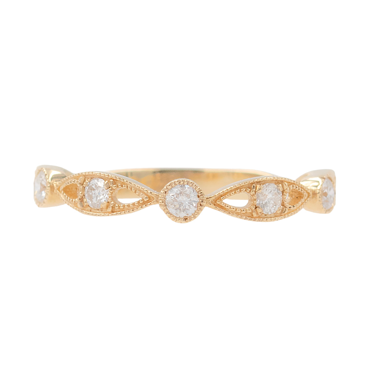Open Marquise Outlines With Diamonds Band