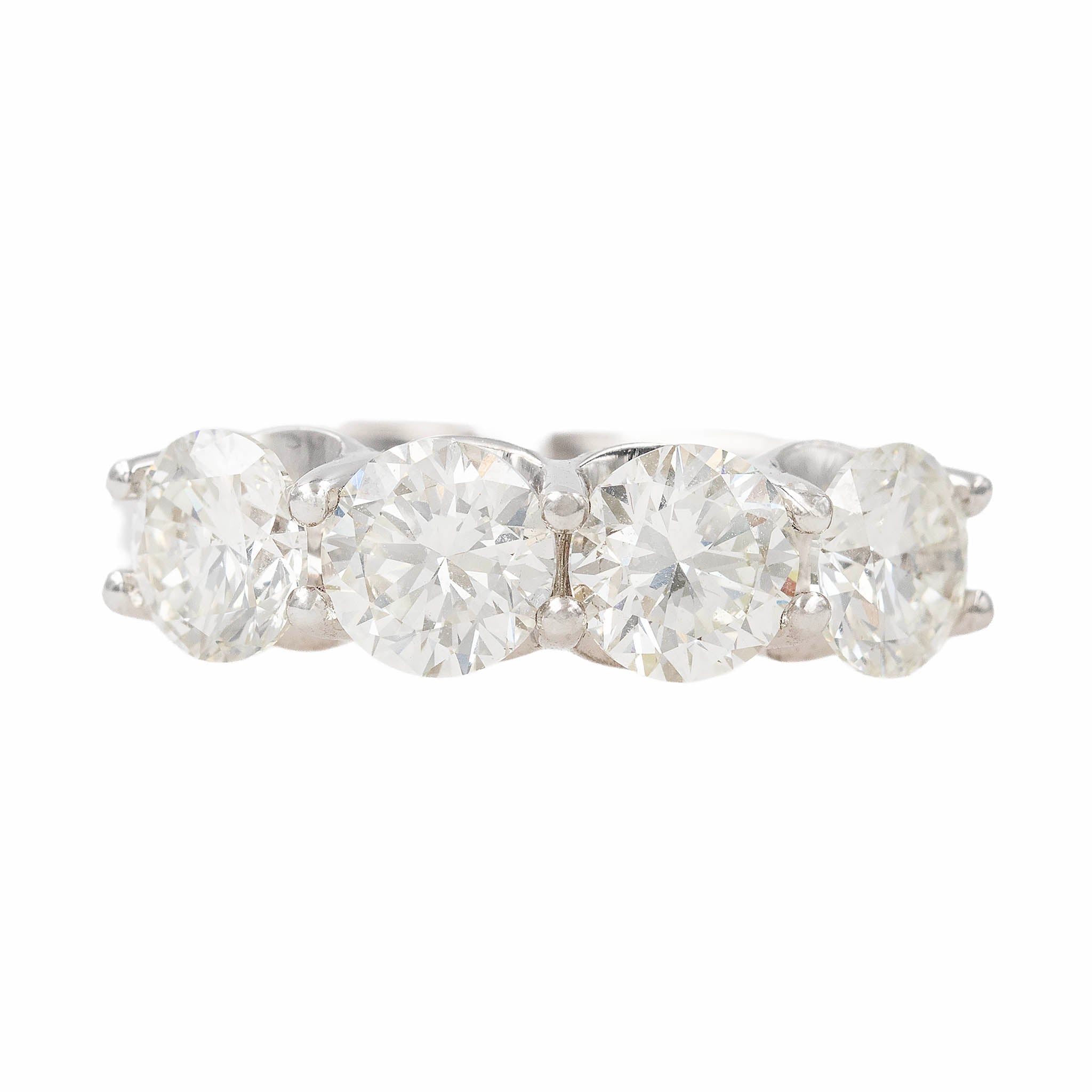 Four Stone Round Diamond Band Ring