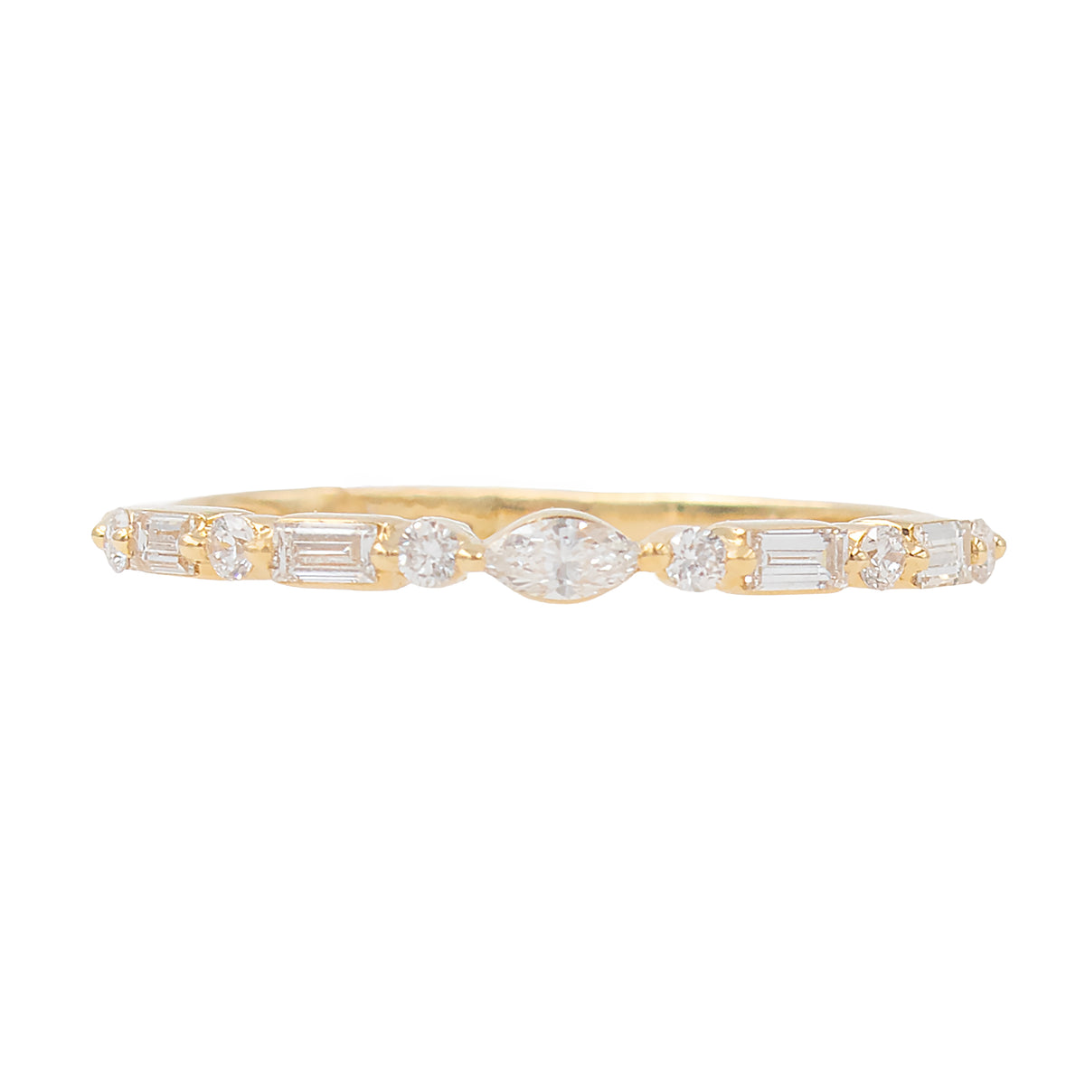 Mixed Shape Diamond Slim Band