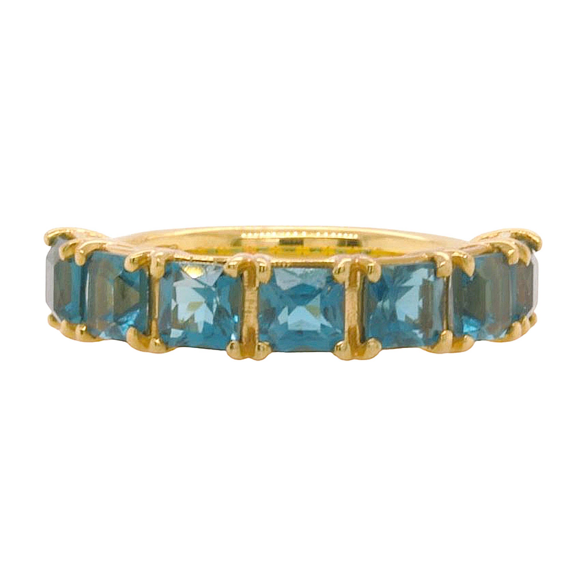 Square Cut London Blue Topaz Band
