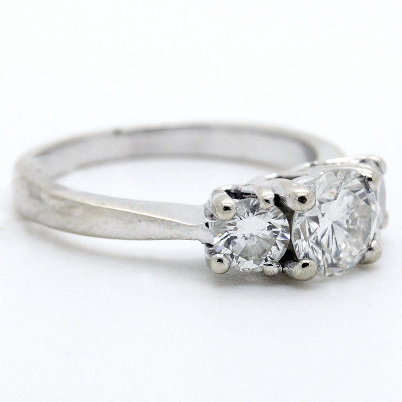 Estate Three Stone Round Diamond Ring