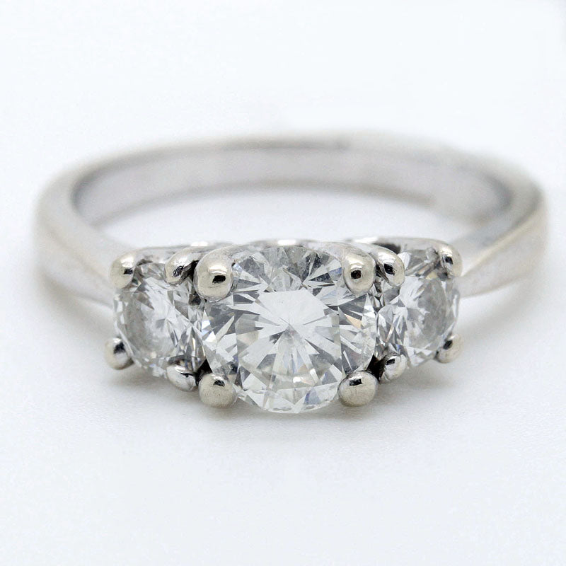 Estate Three Stone Round Diamond Ring