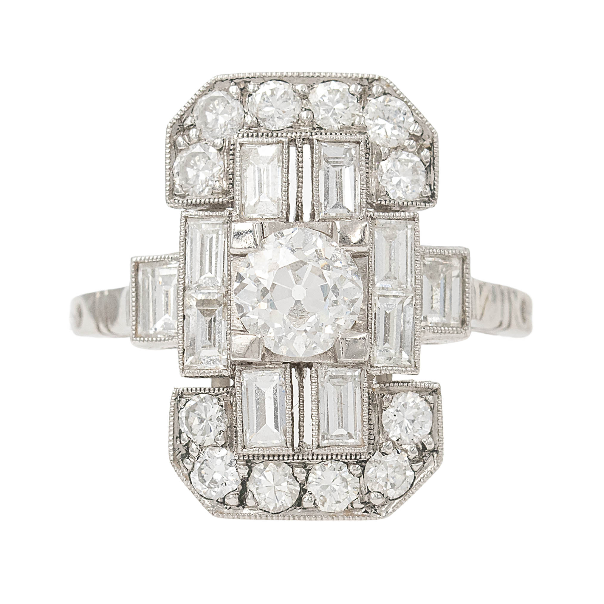 Rectangular Art Deco Diamond Dinner Ring
