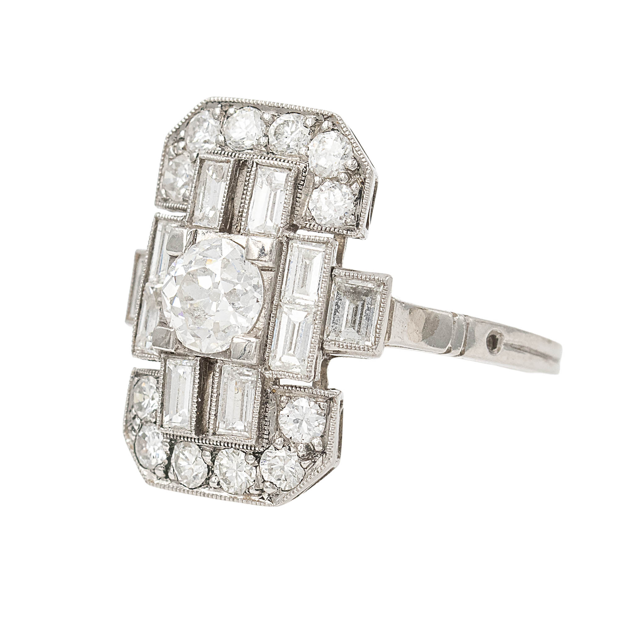 Rectangular Art Deco Diamond Dinner Ring