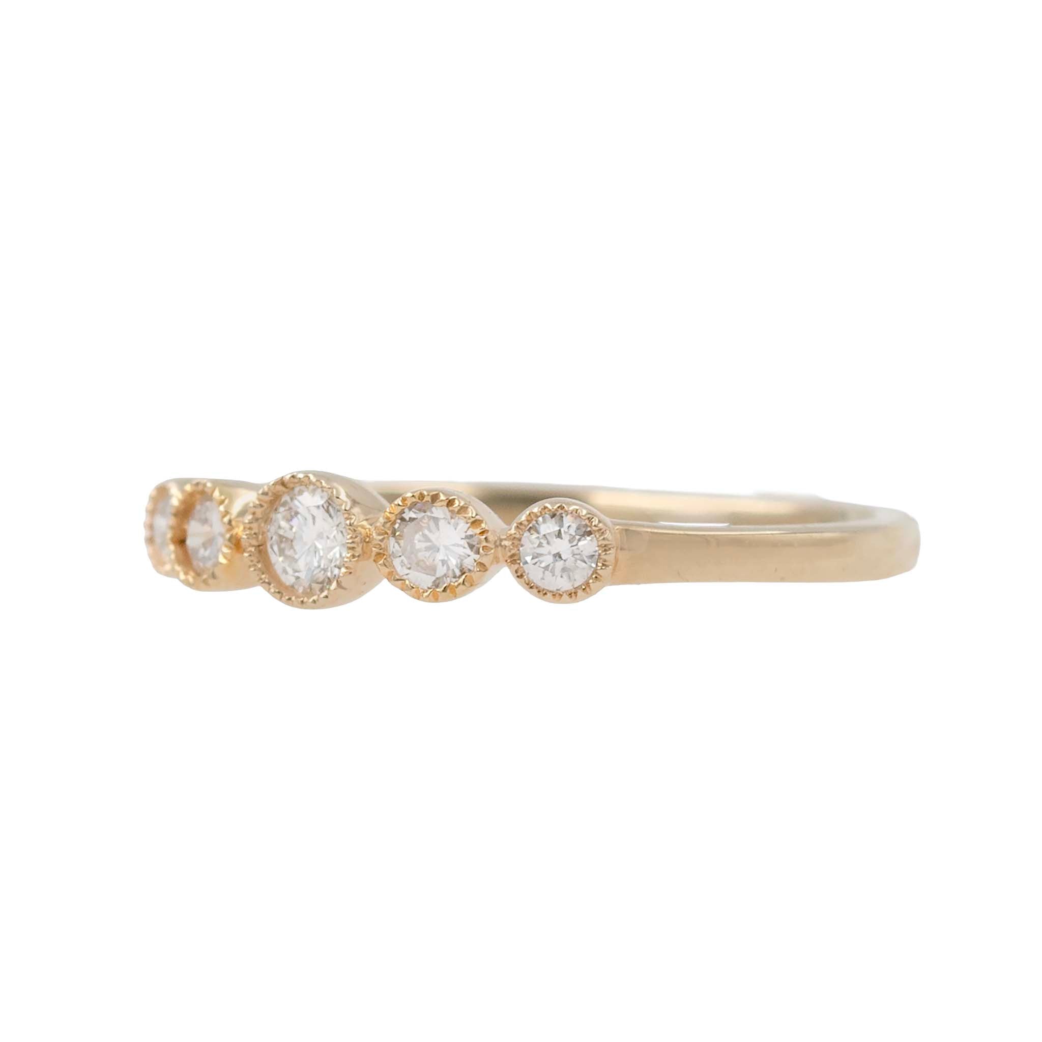 Milgrain Bezel Set Graduating Diamond Band
