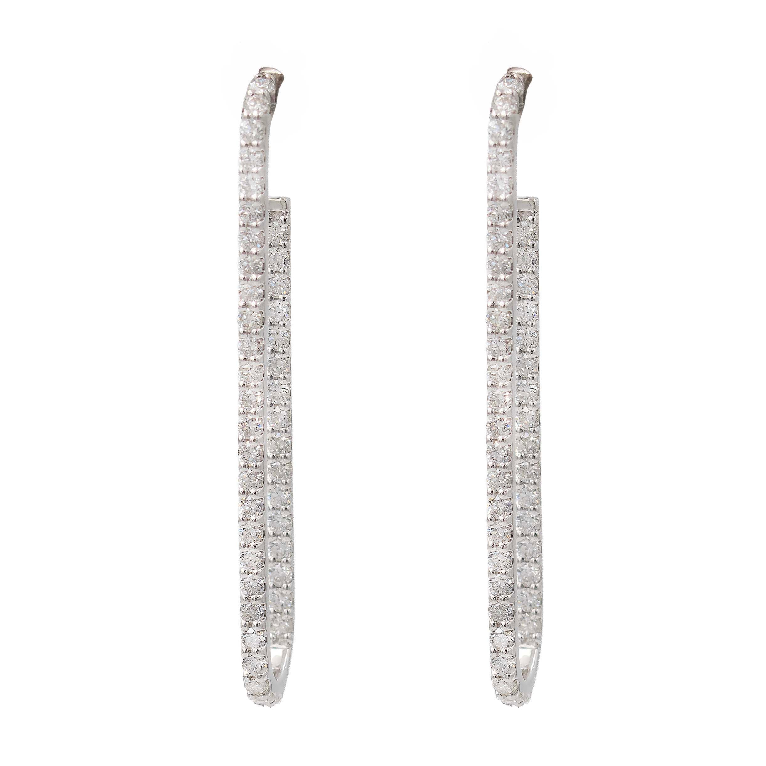 Diamond Paperclip Drop Earring