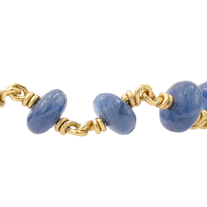Cabochon Sapphire With Chain Bracelet
