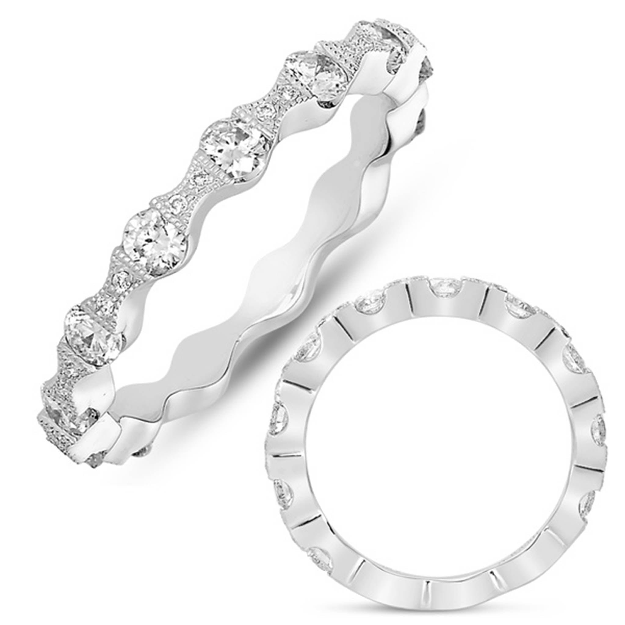Wavy Round Diamond Band
