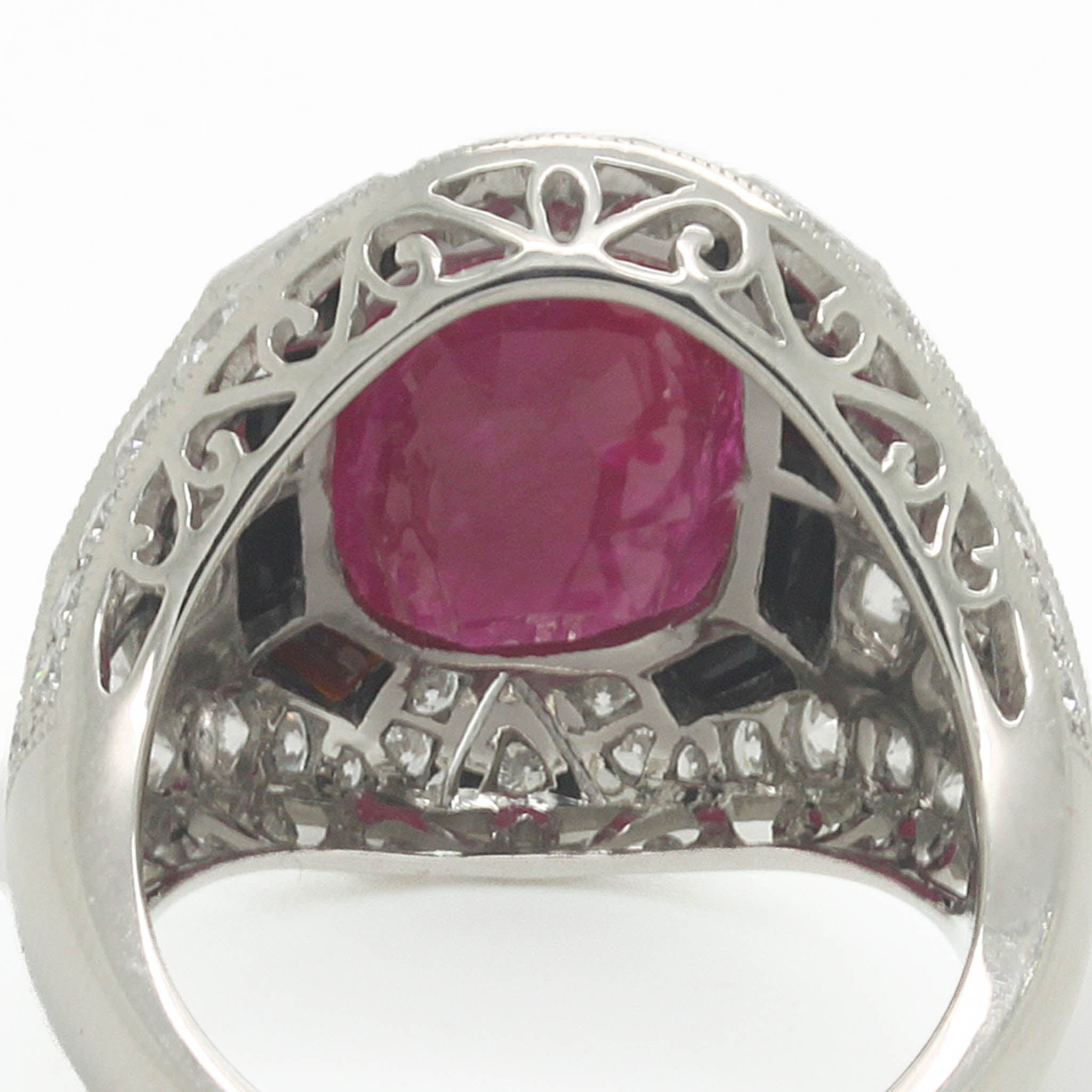 Art Deco-Style Ruby, Diamond & Onyx Dinner Ring