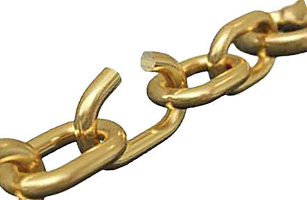broken gold link chain