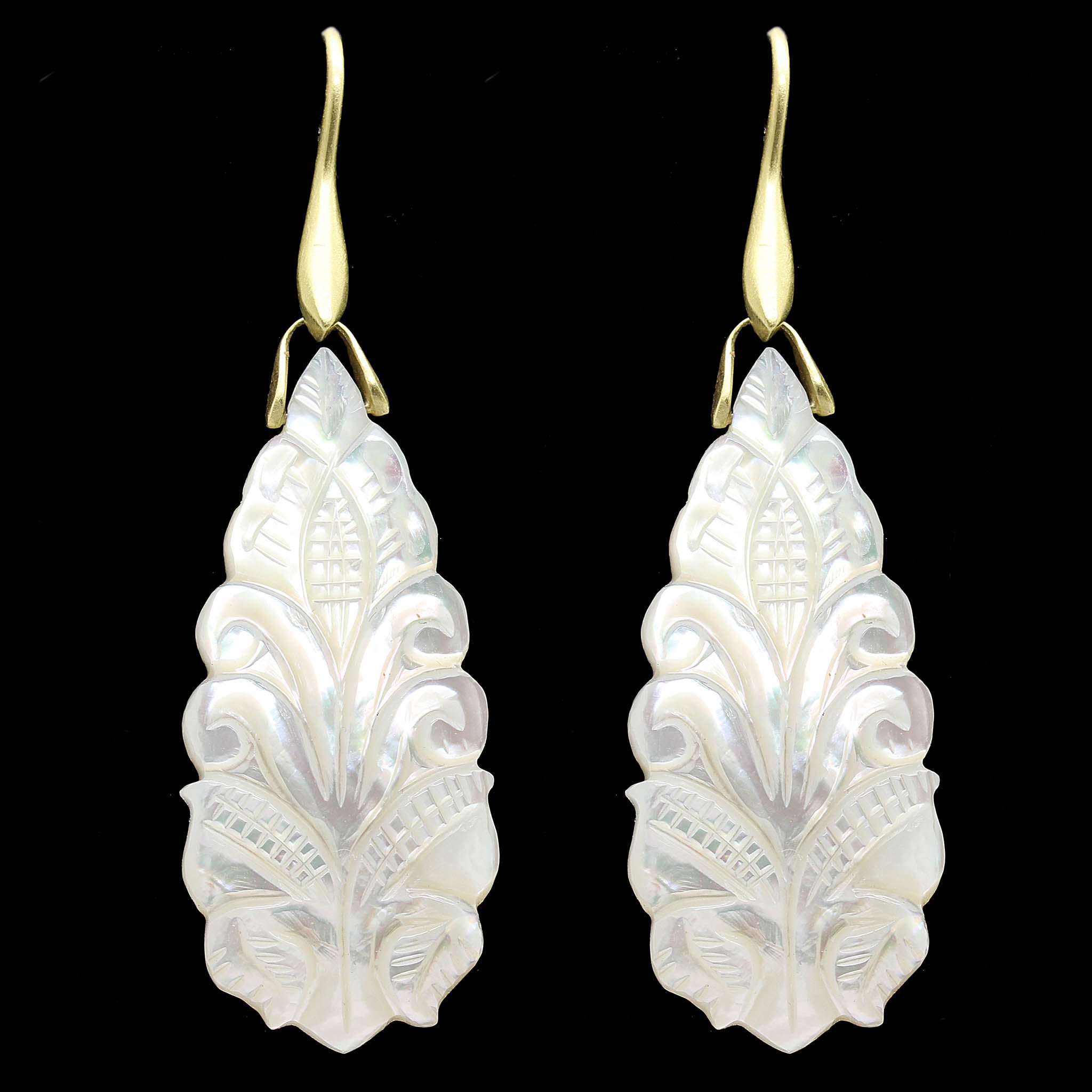 Carved Mother Of Pearl Earrings