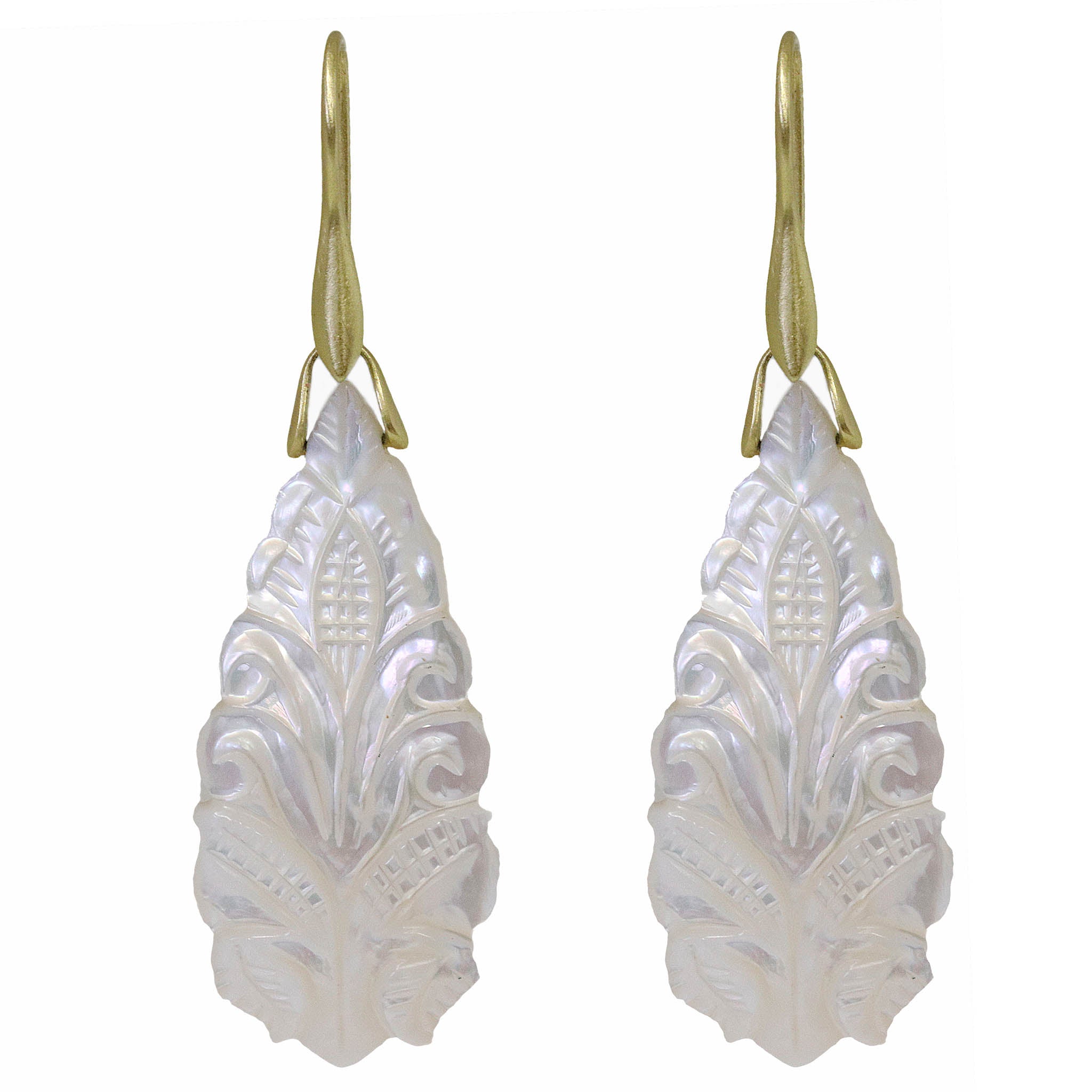 Carved Mother Of Pearl Earrings