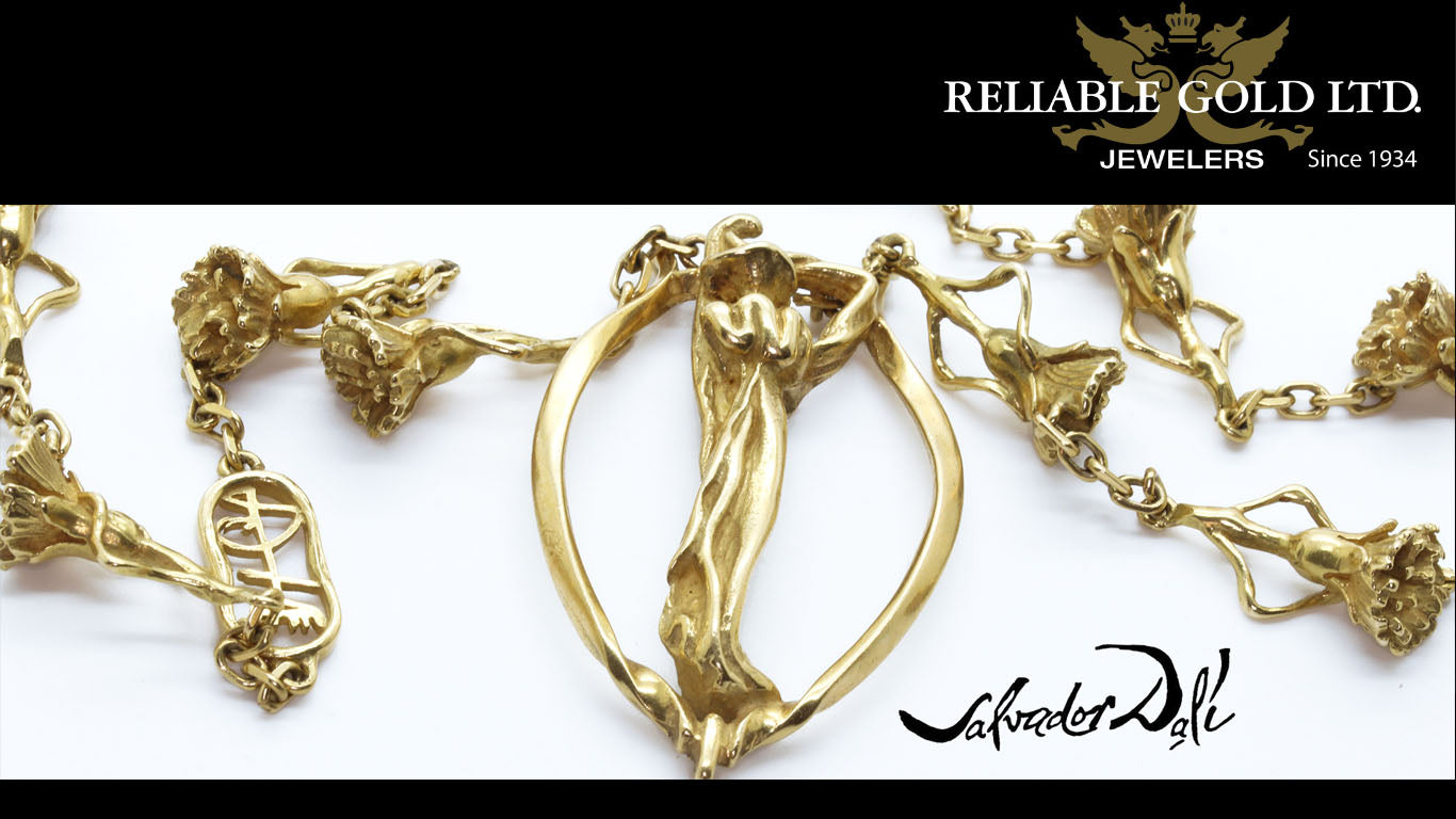 gold necklace by Salvador Dali artist