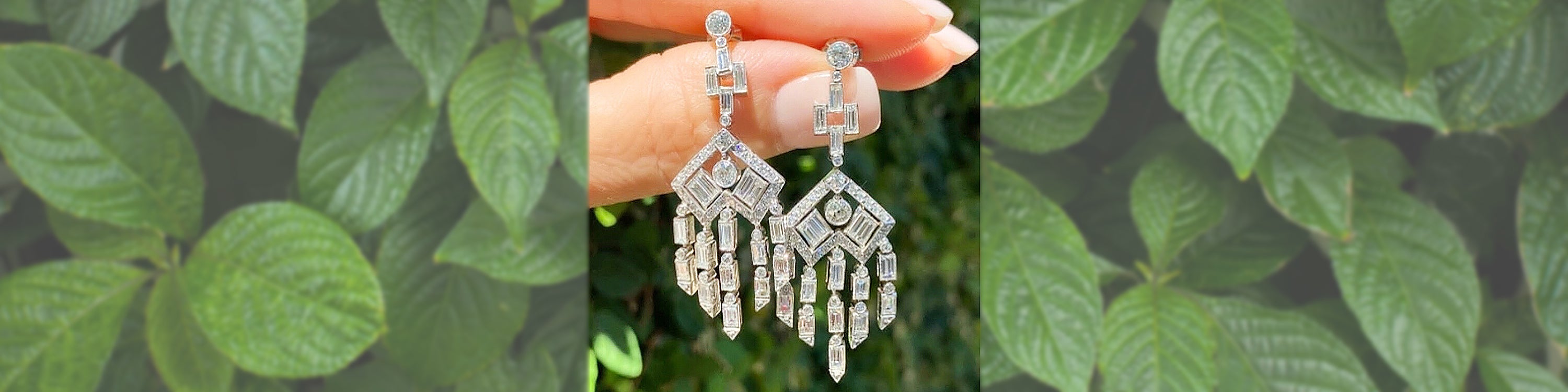 diamond and platinum chandelier earrings