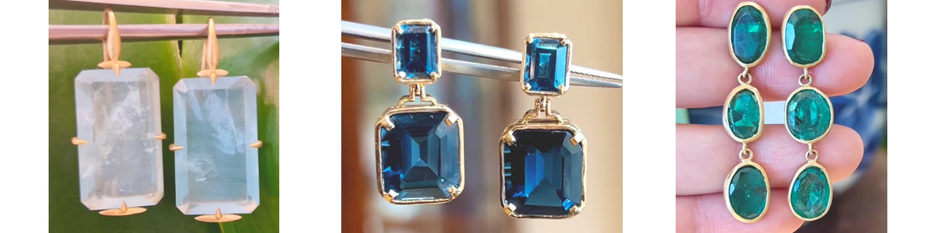 Gemstone drop earrings